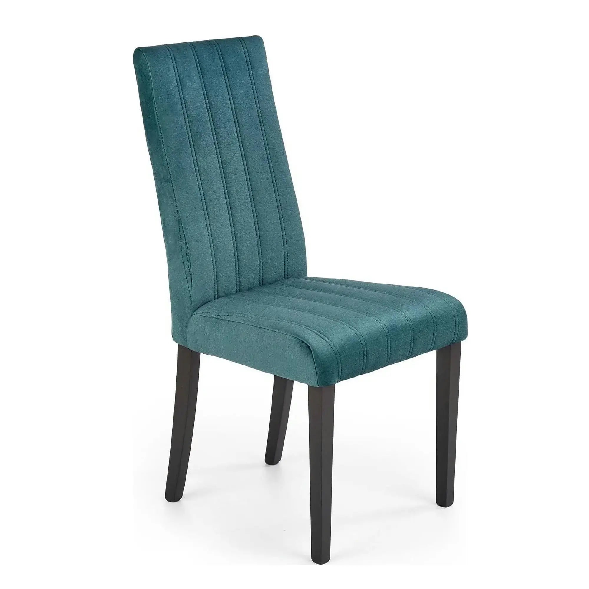 Scaun DIEGO 2, negru/verde, stofa catifelata/lemn de fag, 47x59x99 cm
