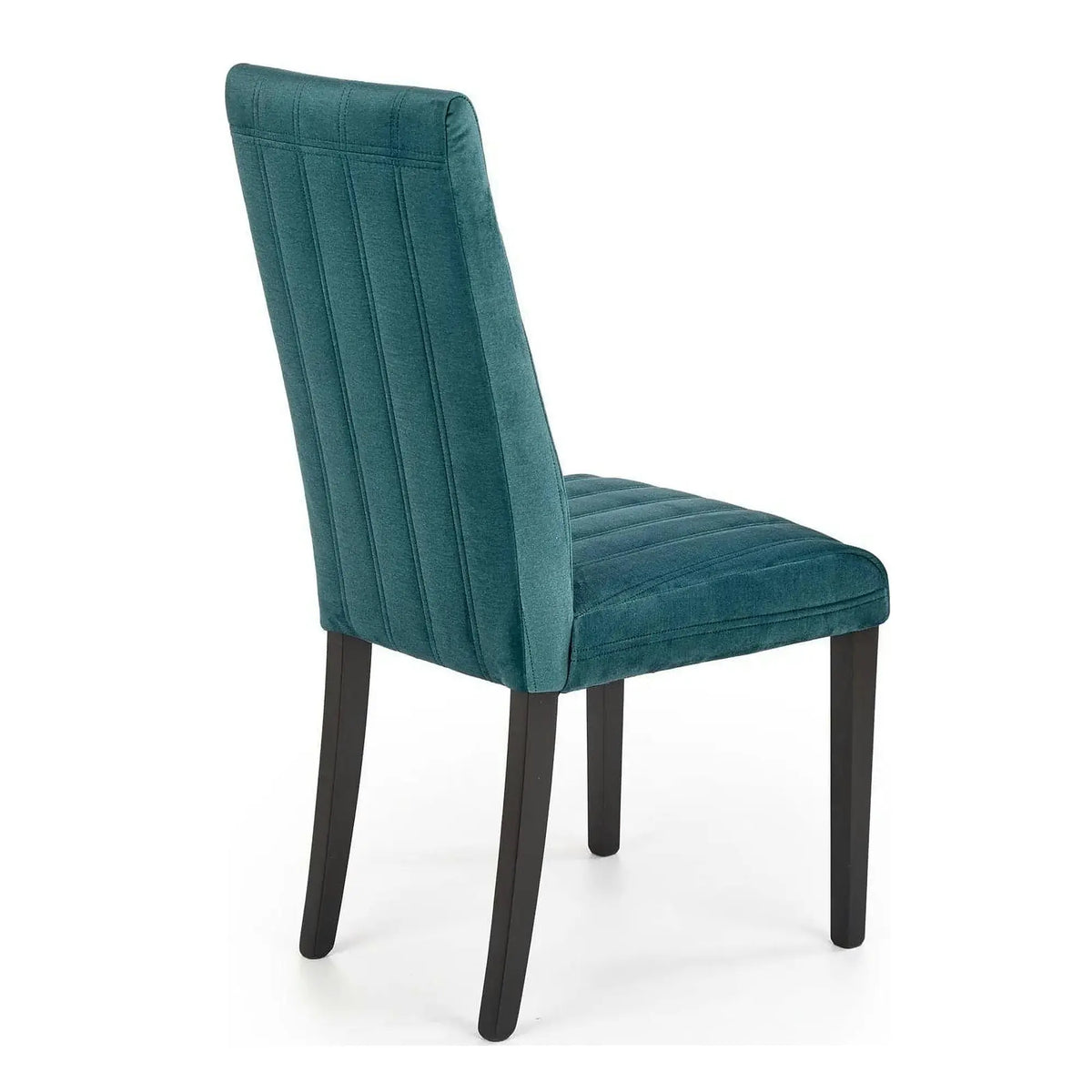 Scaun DIEGO 2, negru/verde, stofa catifelata/lemn de fag, 47x59x99 cm