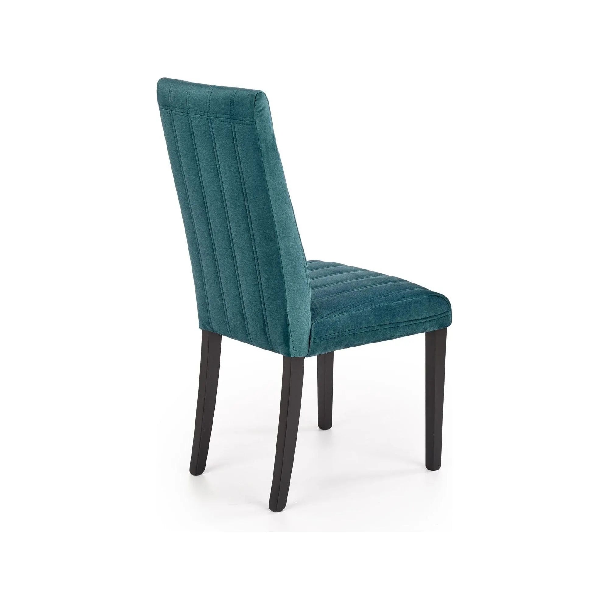 Scaun DIEGO 2, negru/verde, stofa catifelata/lemn de fag, 47x59x99 cm