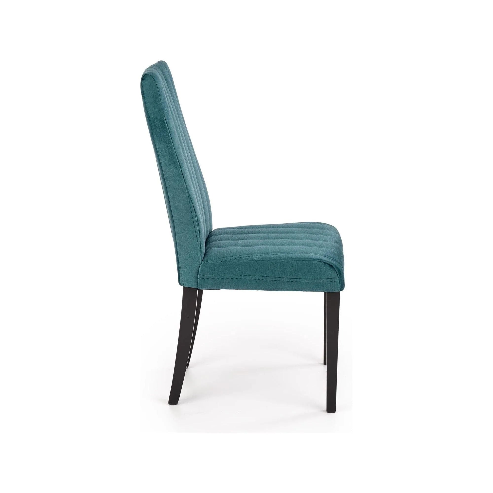 Scaun DIEGO 2, negru/verde, stofa catifelata/lemn de fag, 47x59x99 cm