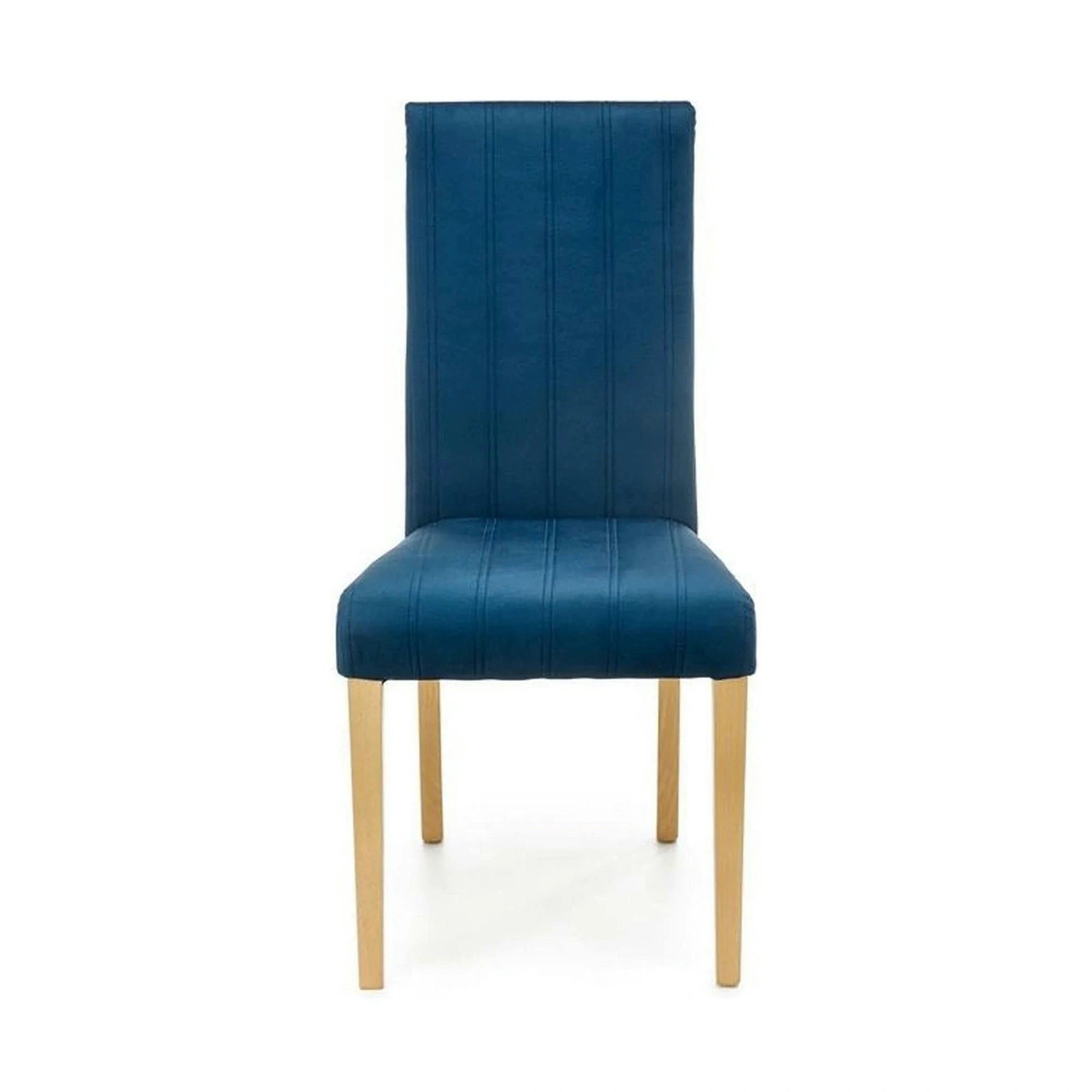 Scaun DIEGO 3, albastru marin/stejar miere, stofa catifelata/lemn de fag, 47x59x99 cm