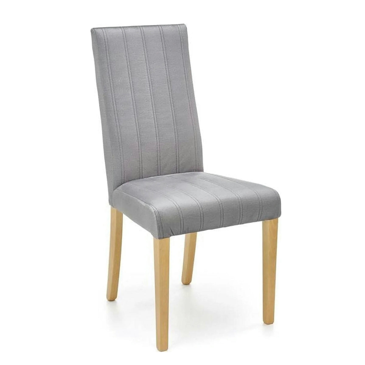 Scaun DIEGO 3, gri deschis/stejar miere, stofa catifelata/lemn de fag, 47x59x99 cm