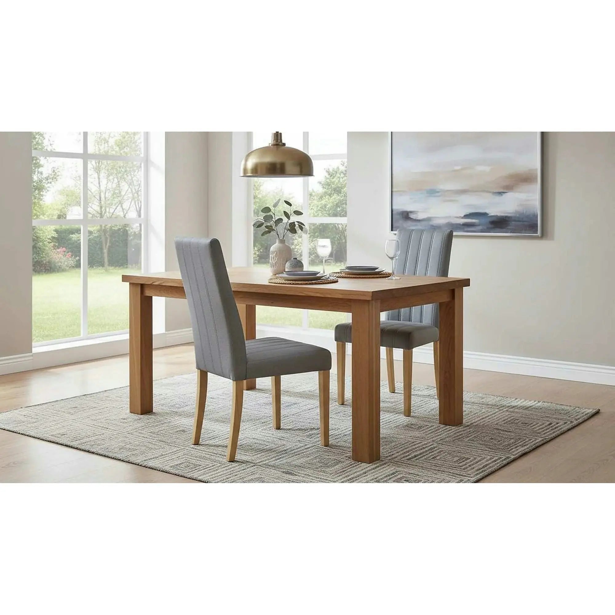 Scaun DIEGO 3, gri deschis/stejar miere, stofa catifelata/lemn de fag, 47x59x99 cm