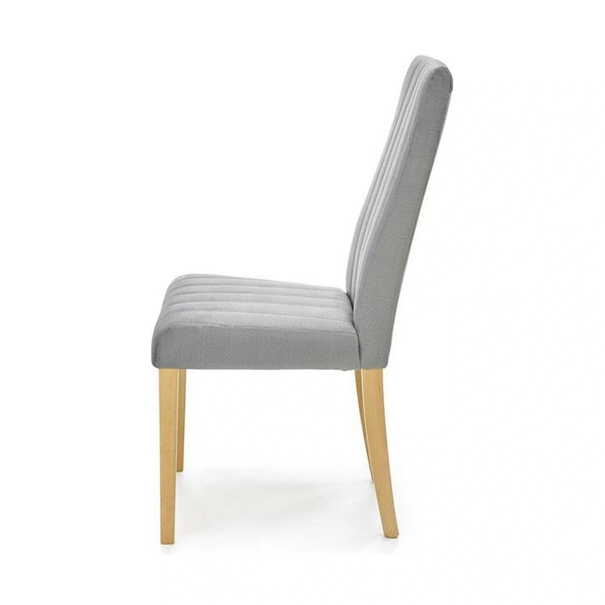 Scaun DIEGO 3, gri deschis/stejar miere, stofa catifelata/lemn de fag, 47x59x99 cm