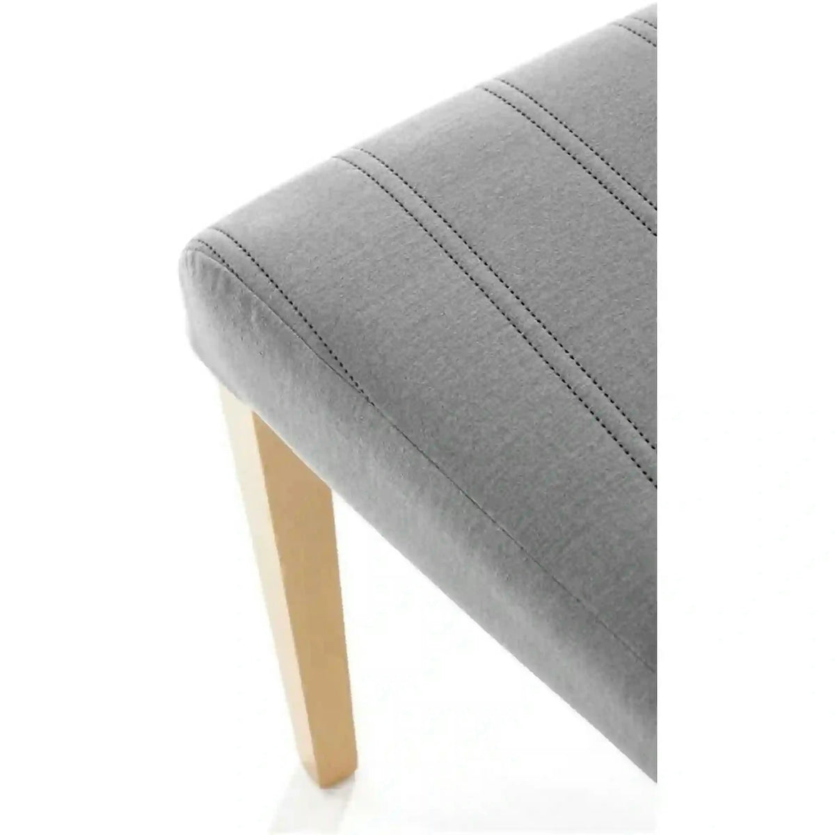 Scaun DIEGO 3, gri deschis/stejar miere, stofa catifelata/lemn de fag, 47x59x99 cm