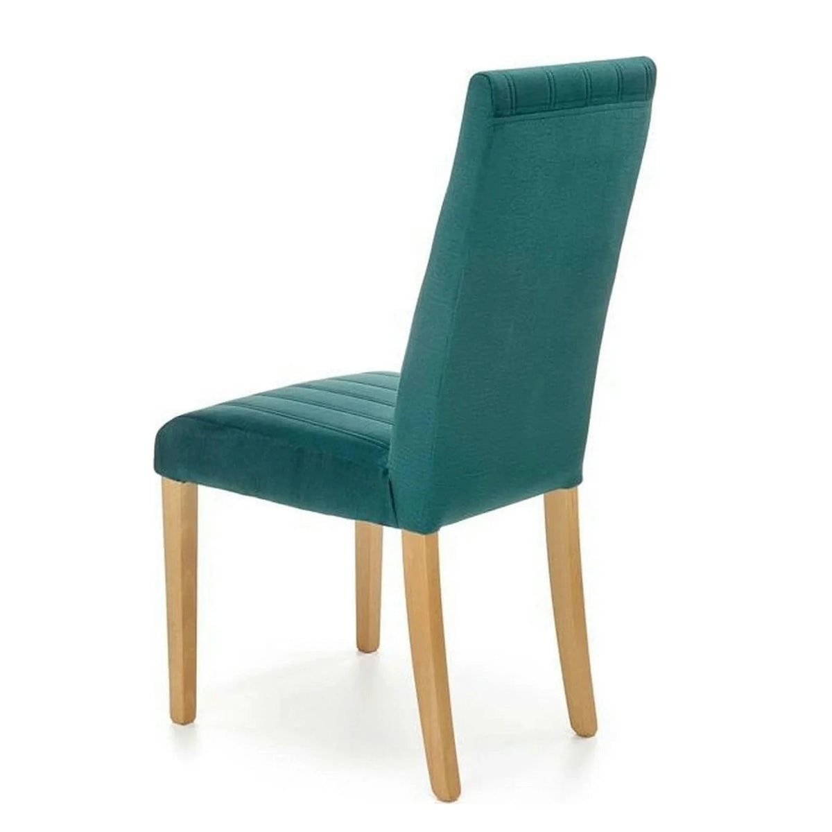 Scaun DIEGO 3, verde/stejar miere, stofa catifelata/lemn de fag, 47x59x99 cm