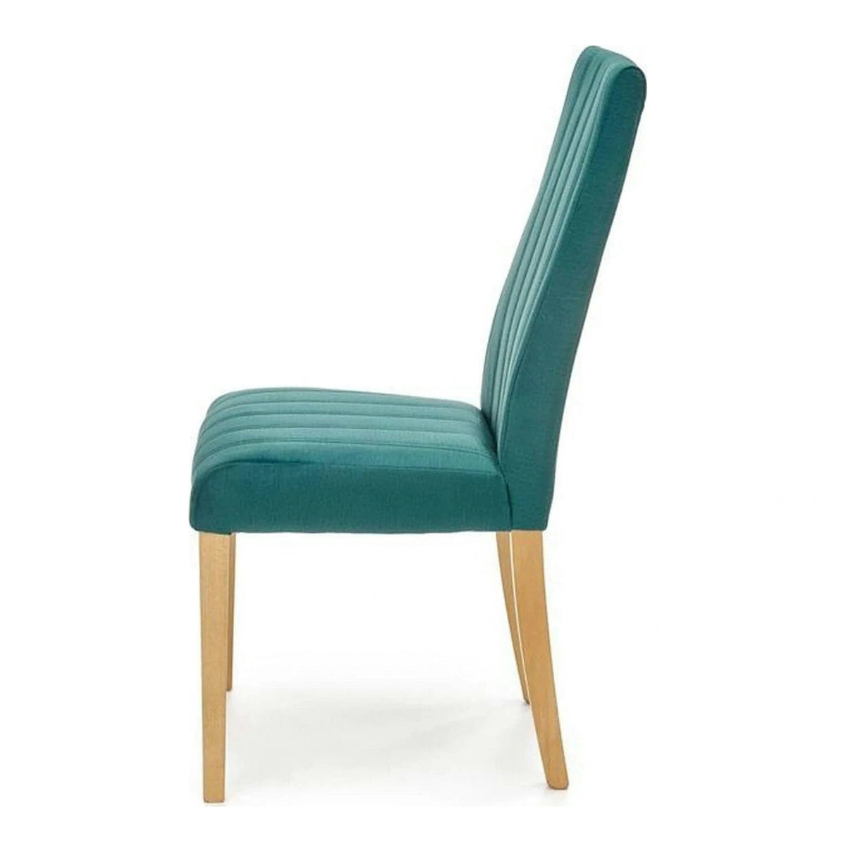 Scaun DIEGO 3, verde/stejar miere, stofa catifelata/lemn de fag, 47x59x99 cm