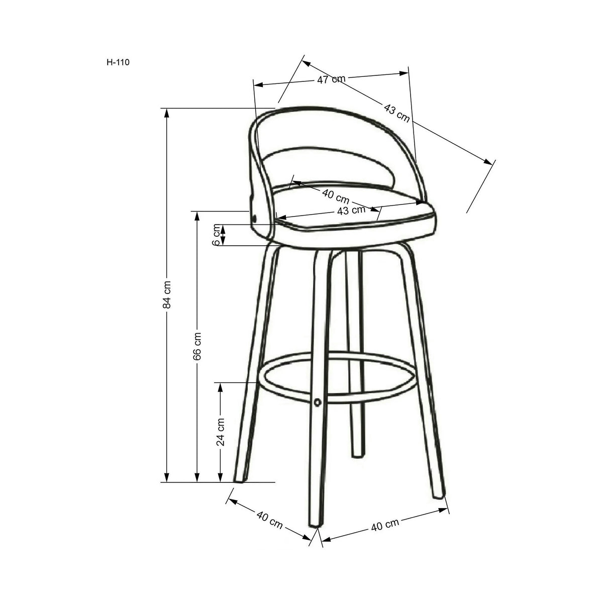 Scaun din lemn tapitat H110, crem/nuc, stofa bucle/otel, 47x43x84 cm