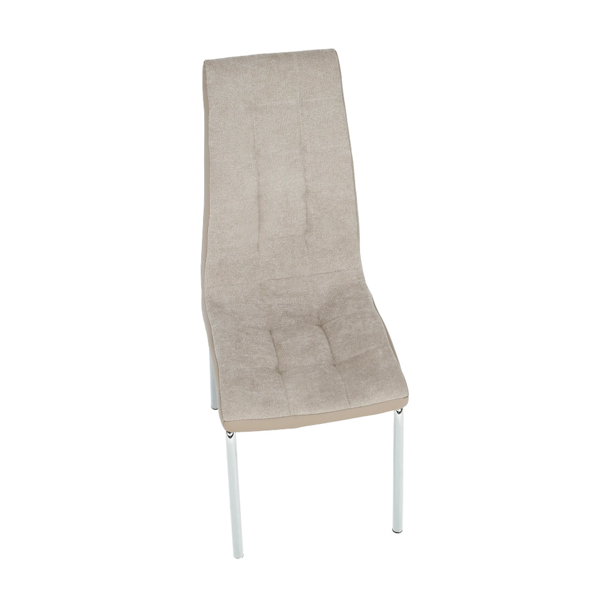 Scaun dining GERDA NEW, bej/crom, textil/piele ecologica/metal, 42x58x103 cm