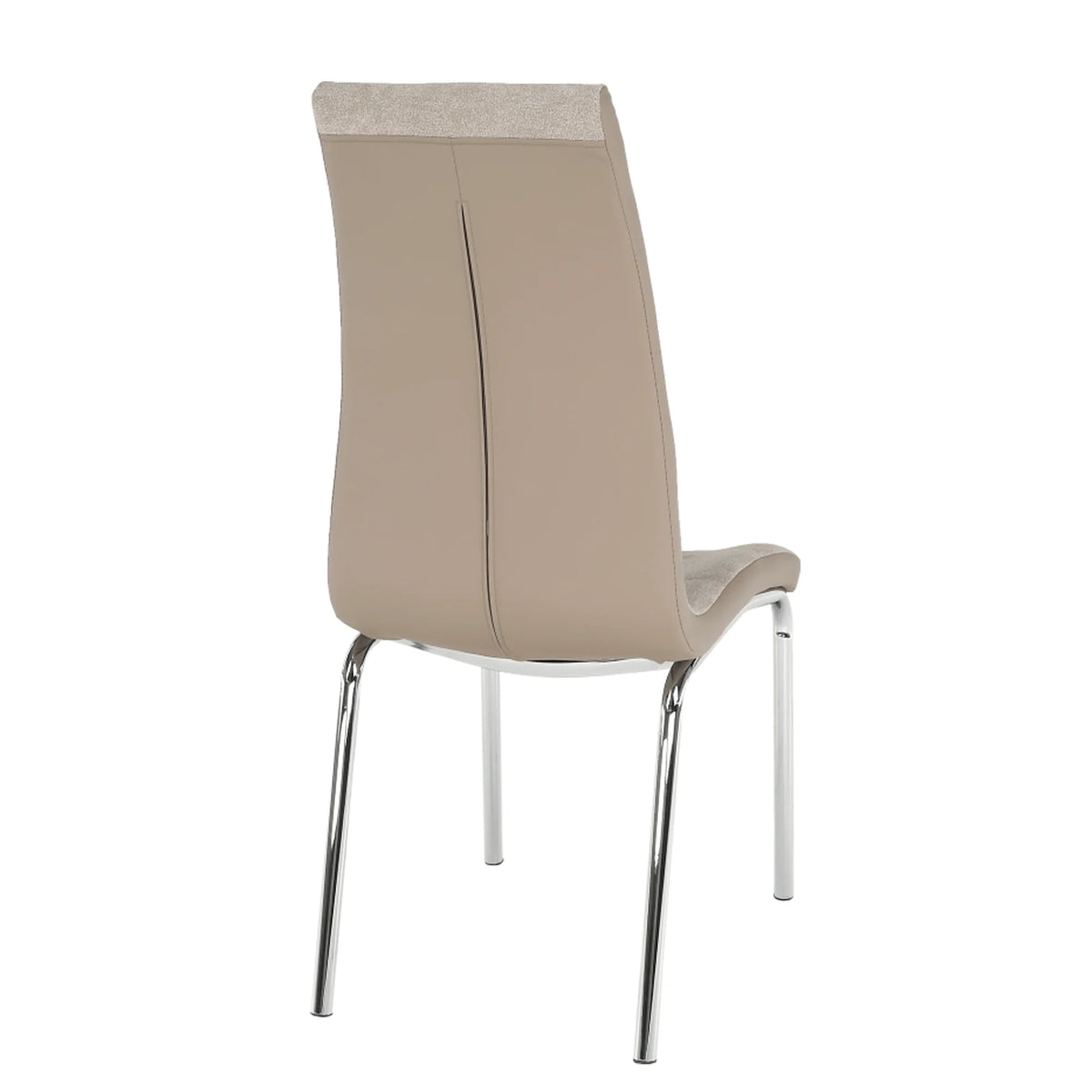 Scaun dining GERDA NEW, bej/crom, textil/piele ecologica/metal, 42x58x103 cm