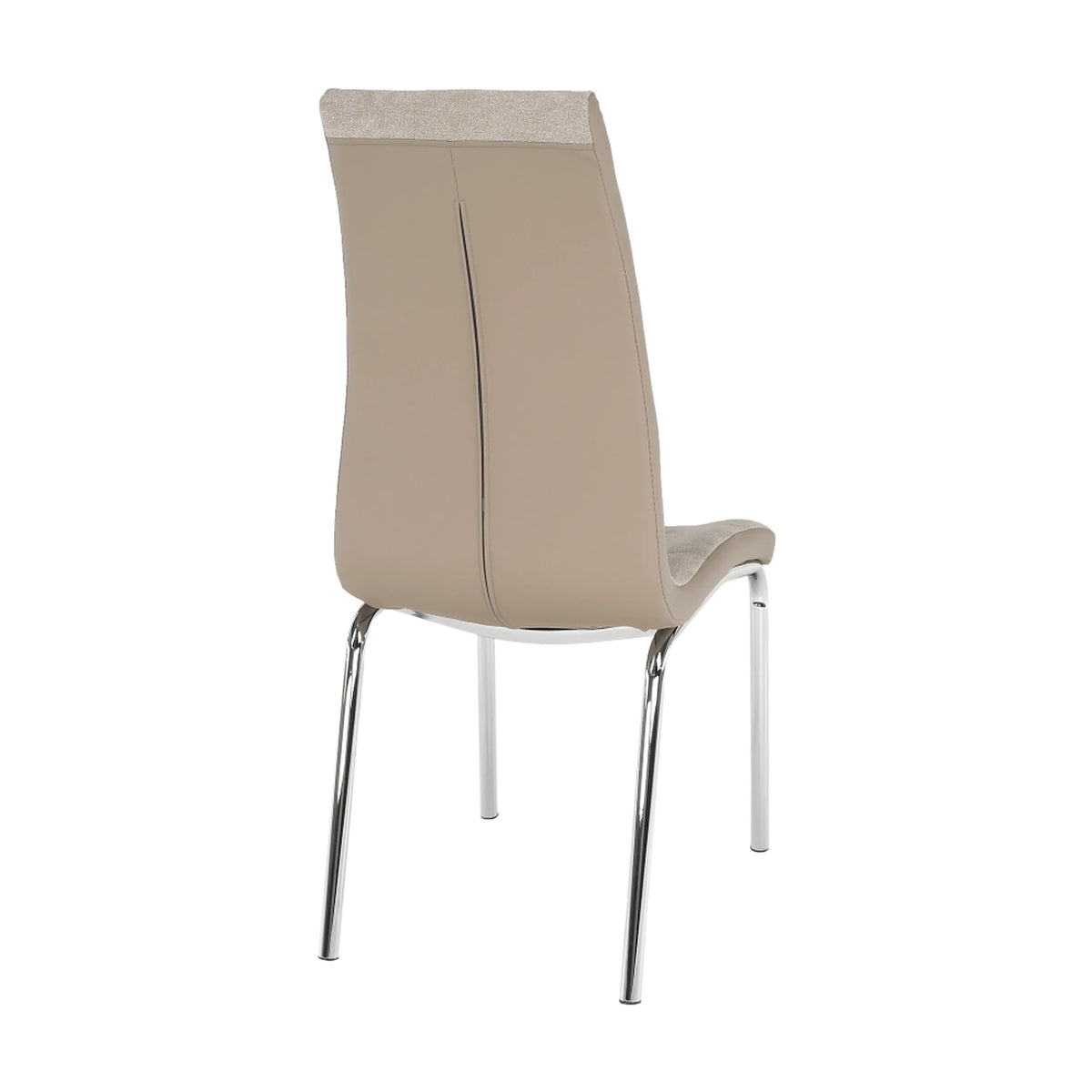 Scaun dining GERDA NEW, bej/crom, textil/piele ecologica/metal, 42x58x103 cm