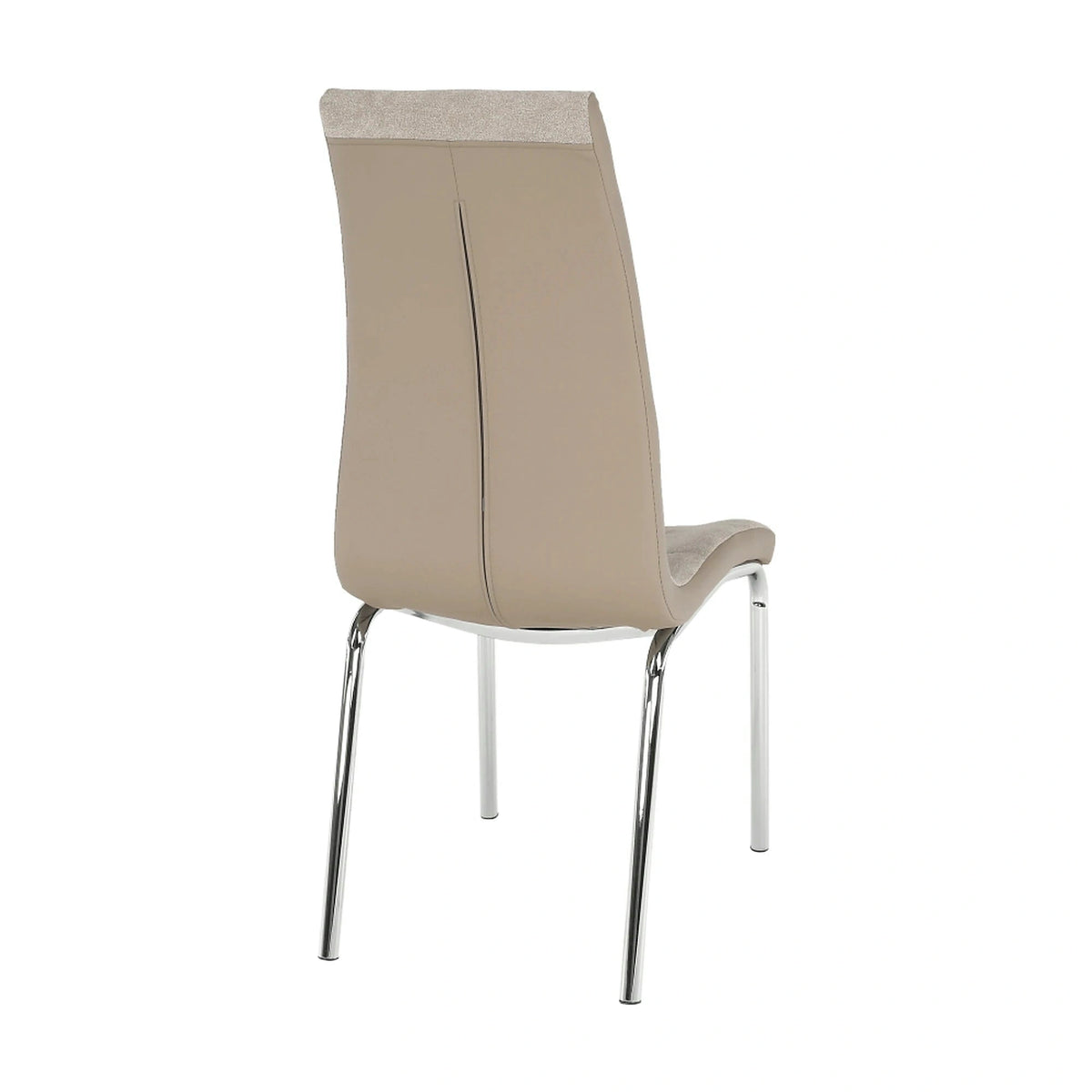 Scaun dining GERDA NEW, bej/crom, textil/piele ecologica/metal, 42x58x103 cm
