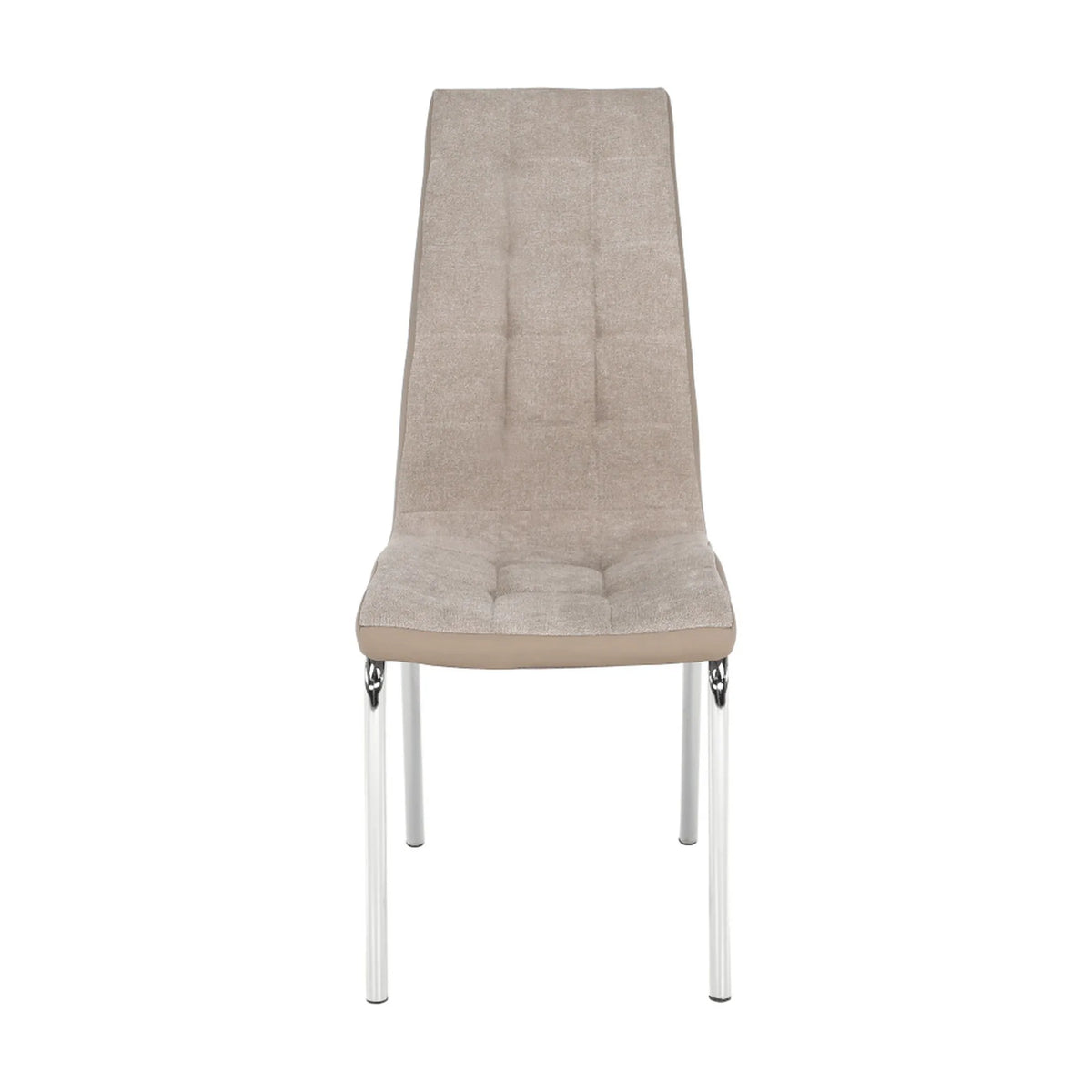 Scaun dining GERDA NEW, bej/crom, textil/piele ecologica/metal, 42x58x103 cm