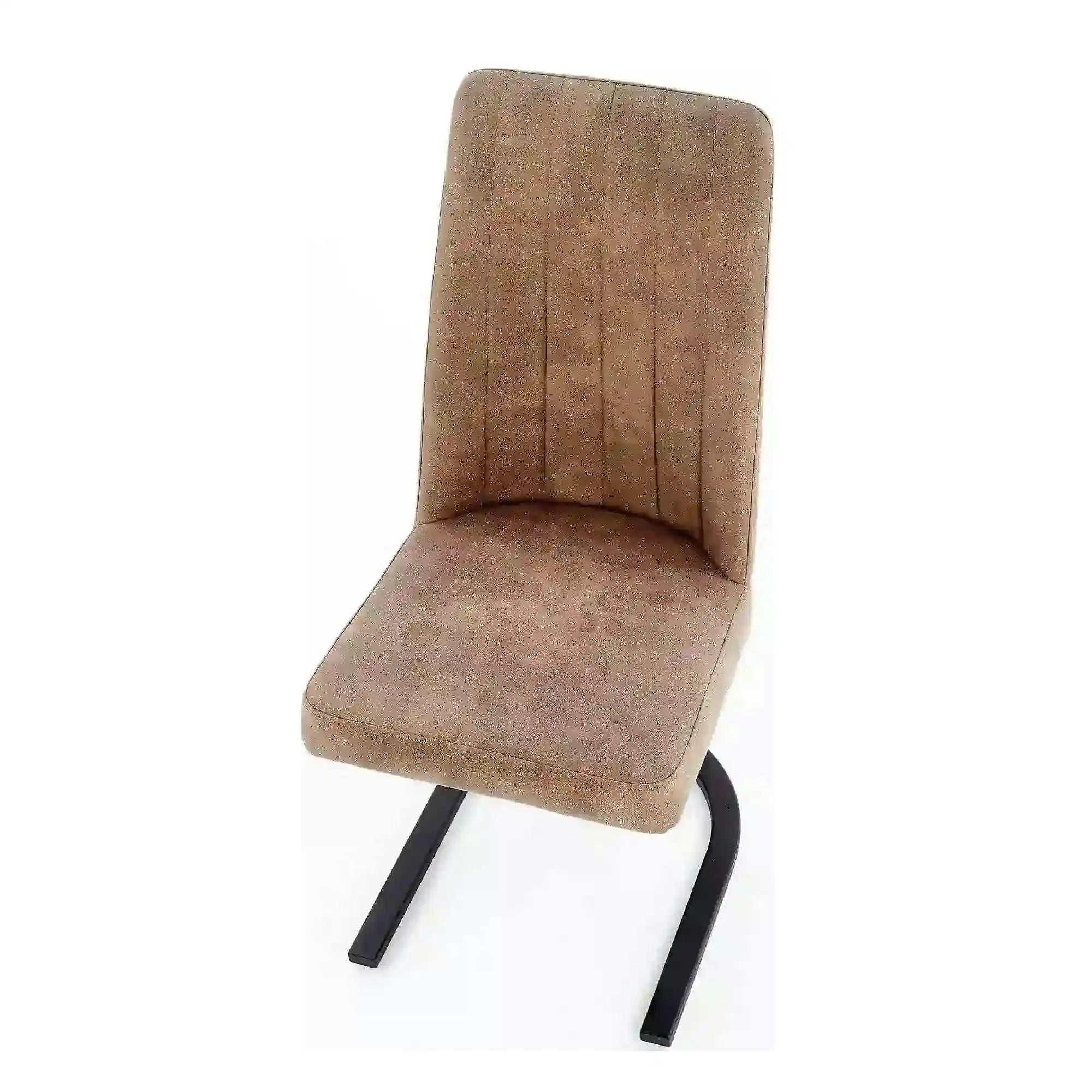 Scaun dining maro K338, maro/negru, piele ecologica/metal, 46X61X98 CM
