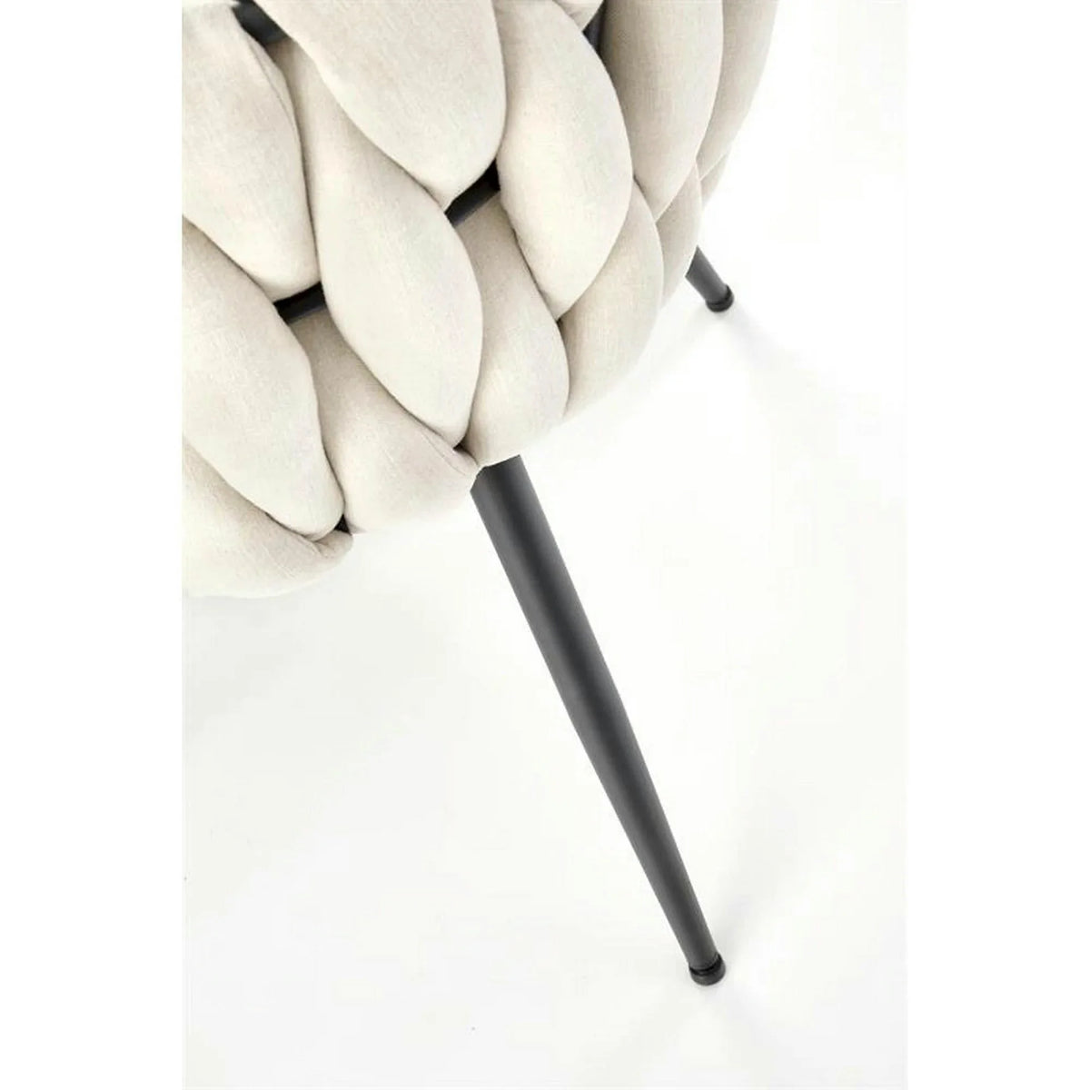Scaun dining modern K516, bej/negru, stofa clasica/otel, 57x60x79 cm