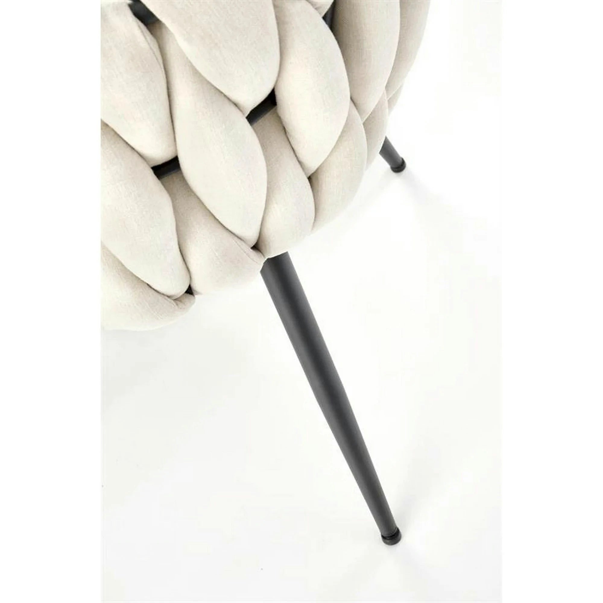 Scaun dining modern K516, bej/negru, stofa clasica/otel, 57x60x79 cm