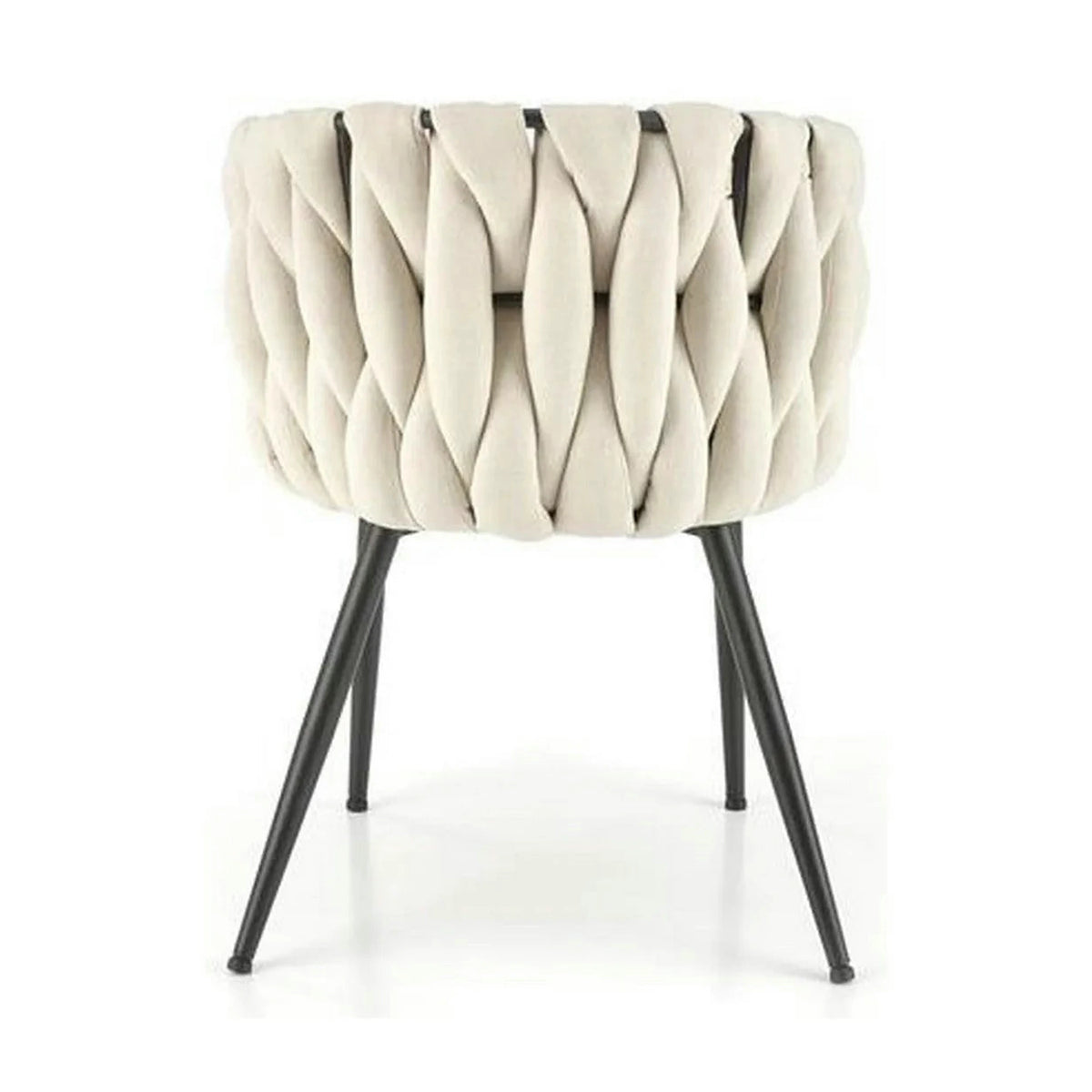 Scaun dining modern K516, bej/negru, stofa clasica/otel, 57x60x79 cm