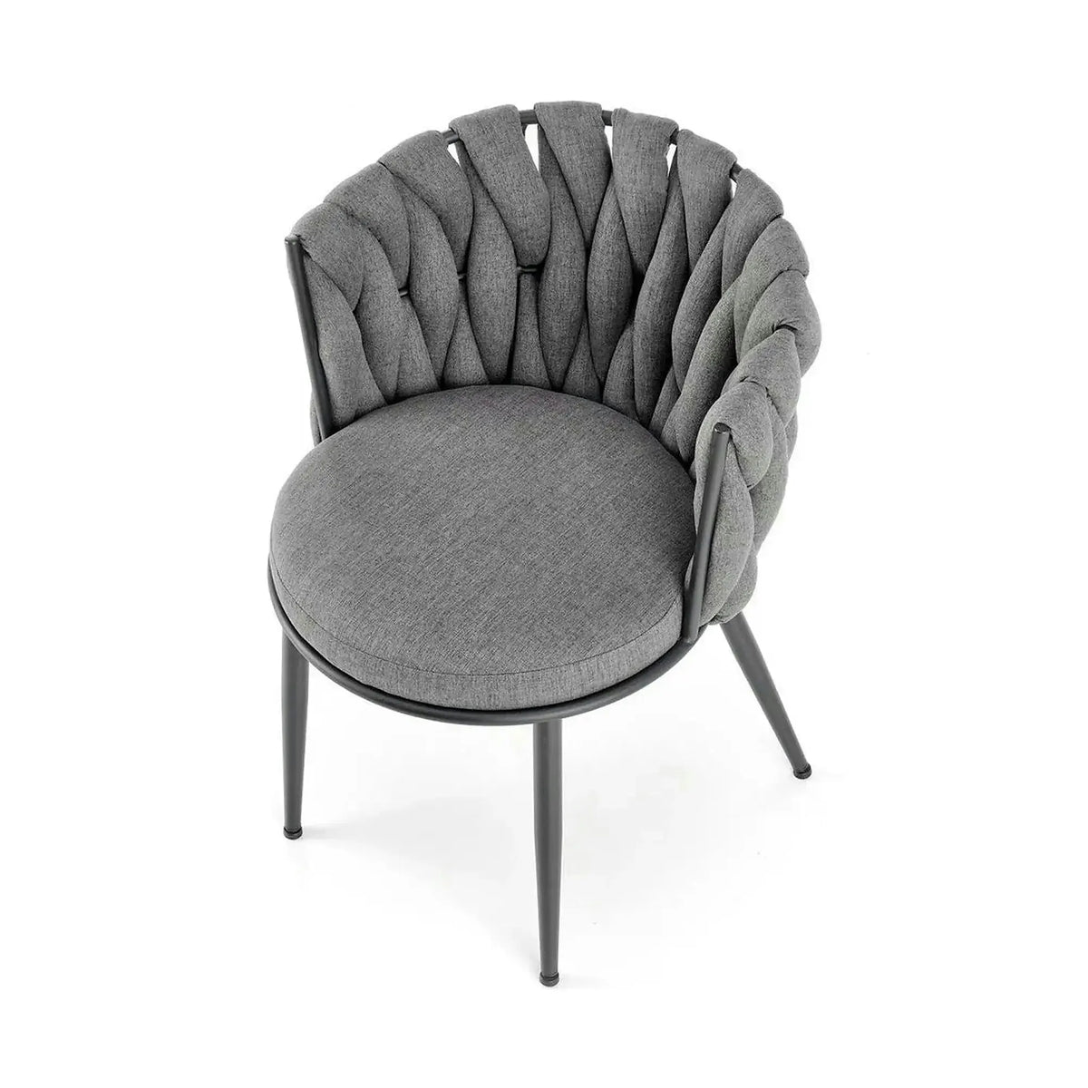 Scaun dining modern K516, gri/negru, stofa/otel, 57x60x79 cm