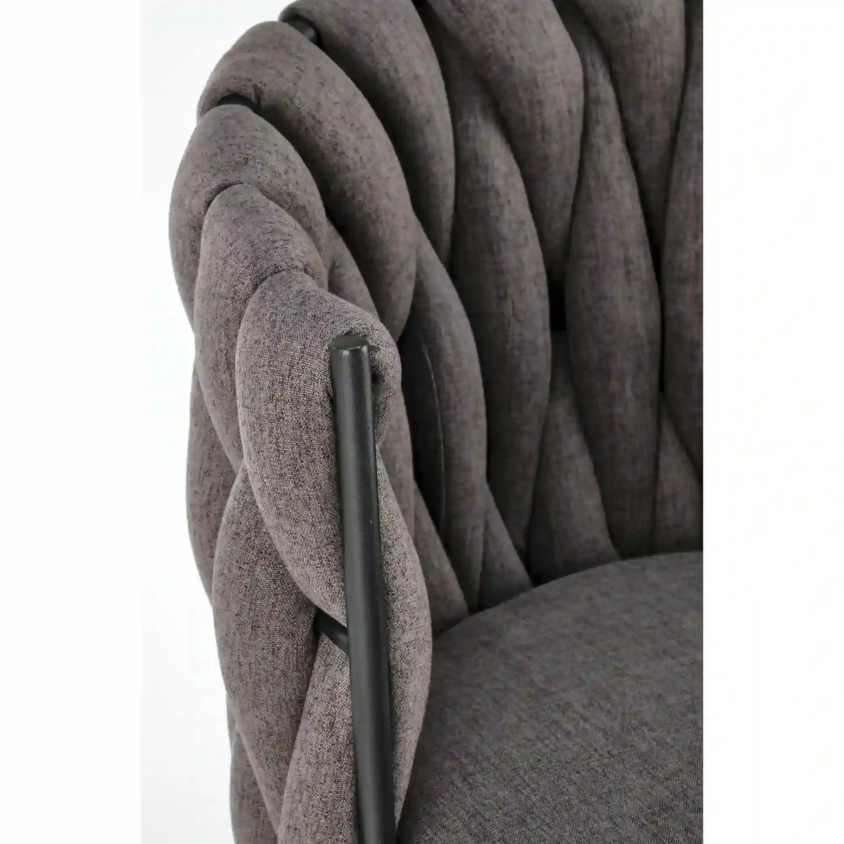Scaun dining modern K516, gri/negru, stofa/otel, 57x60x79 cm