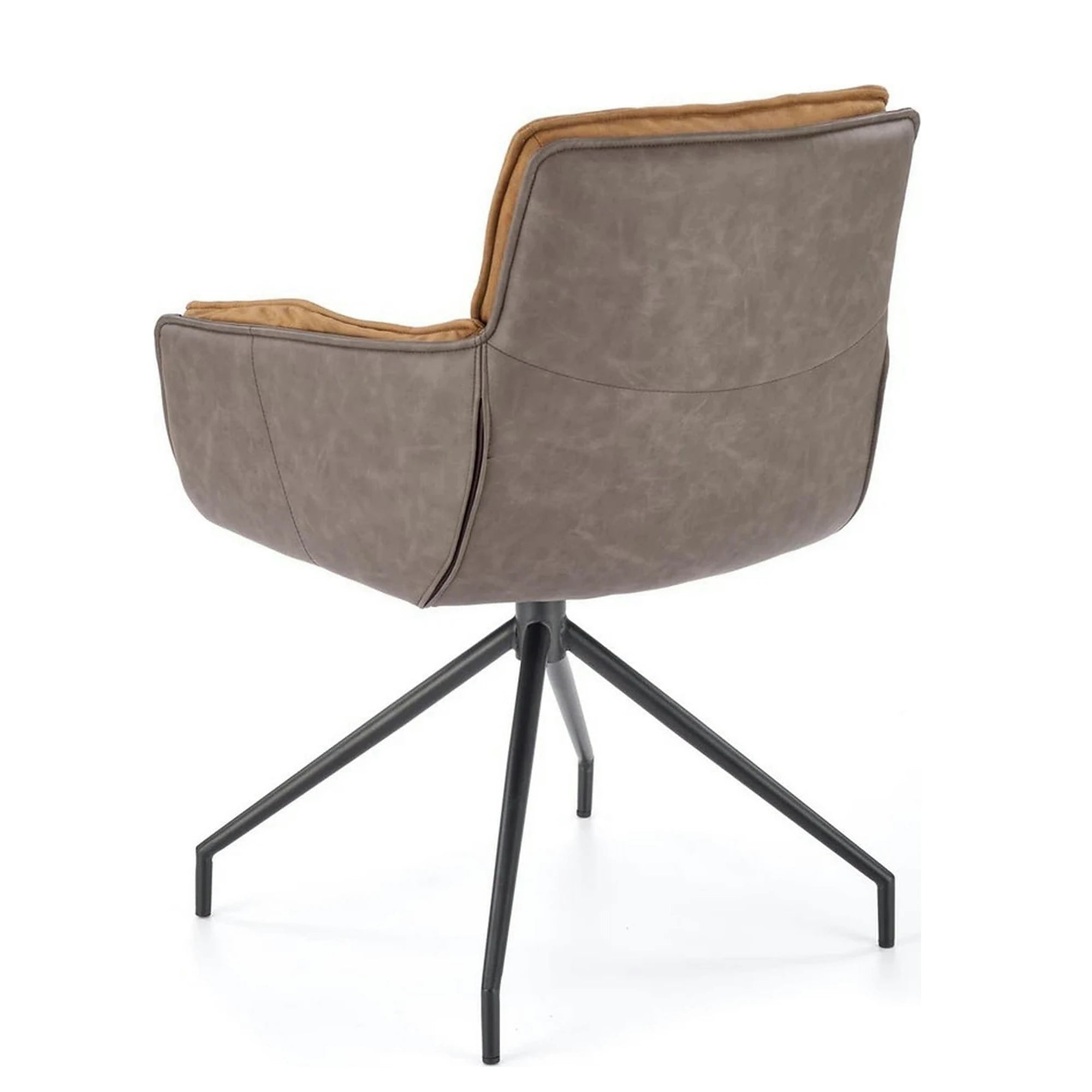 Scaun dining modern K523, maro/negru, stofa/piele ecologica, 61x61x85 cm