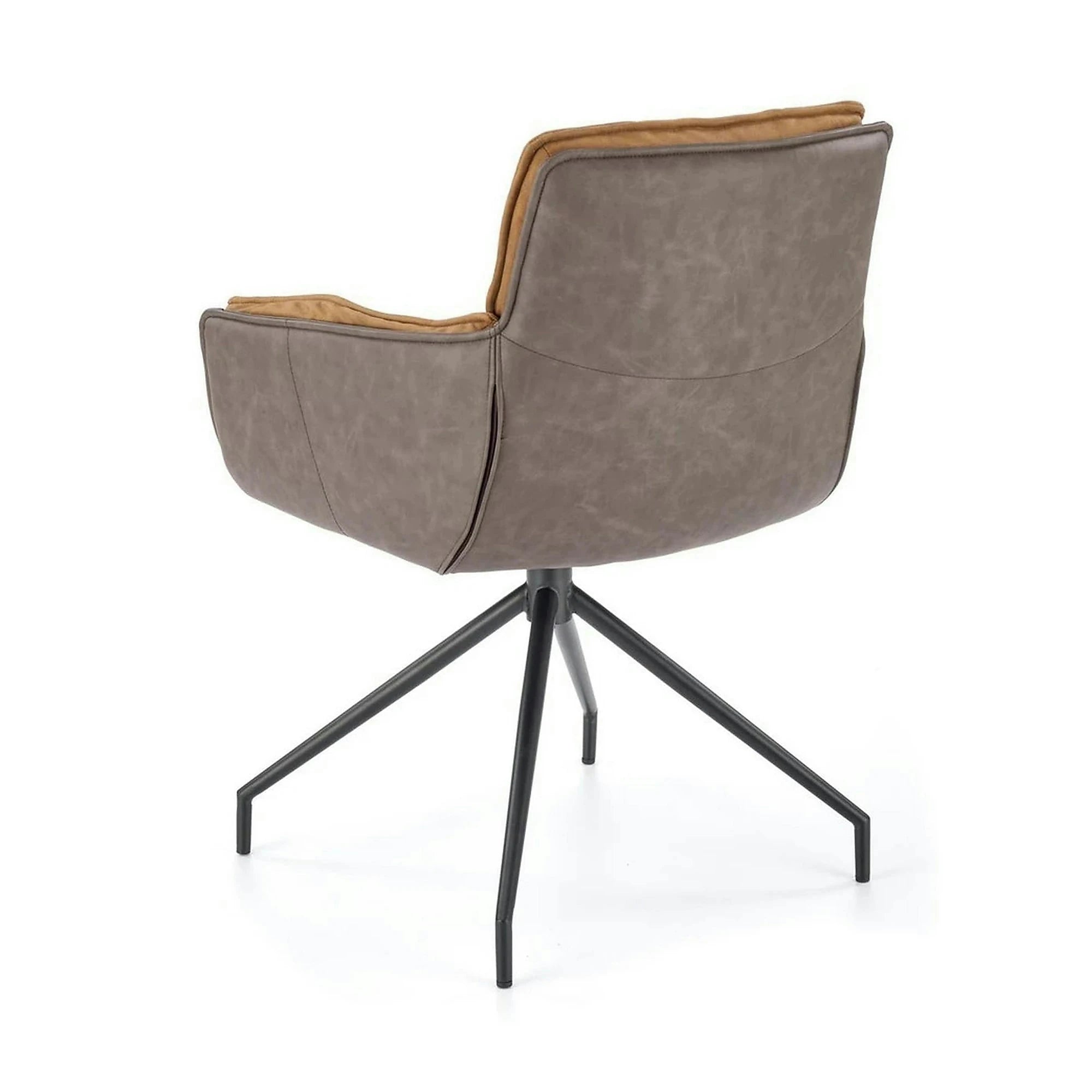 Scaun dining modern K523, maro/negru, stofa/piele ecologica, 61x61x85 cm