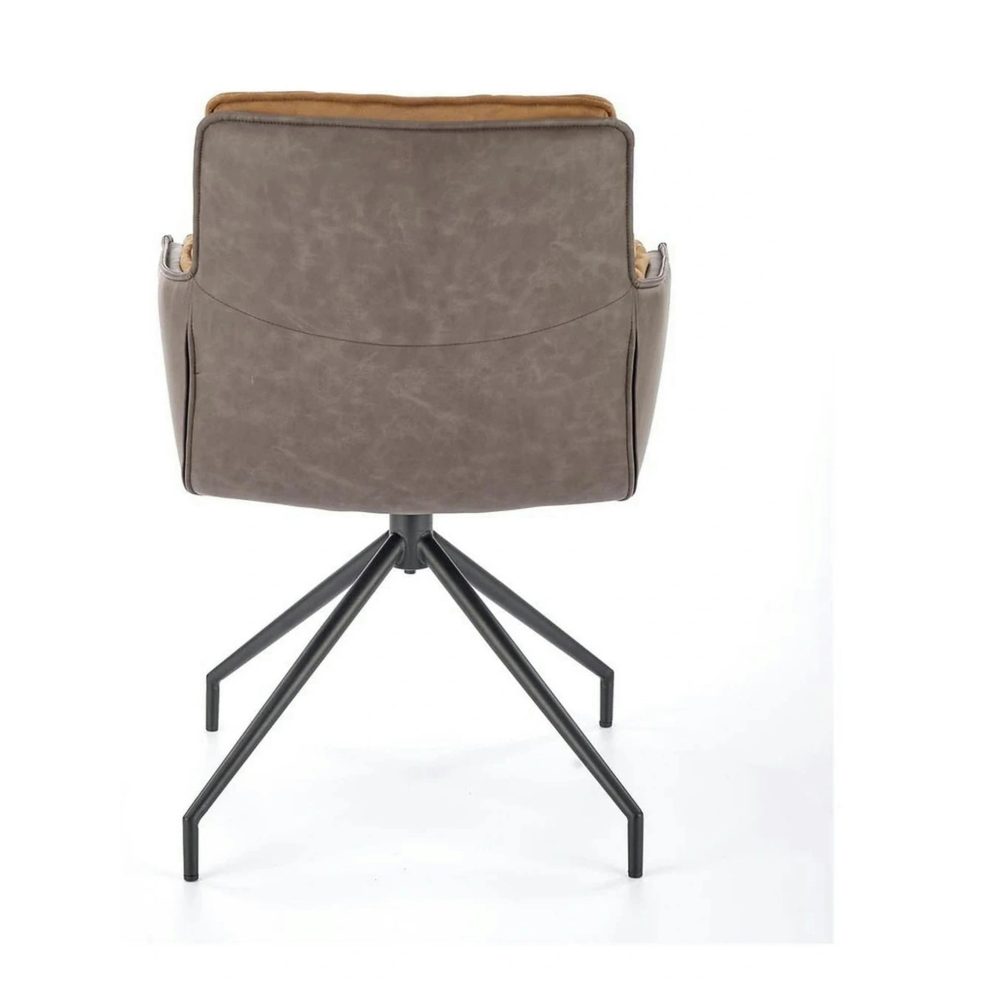 Scaun dining modern K523, maro/negru, stofa/piele ecologica, 61x61x85 cm