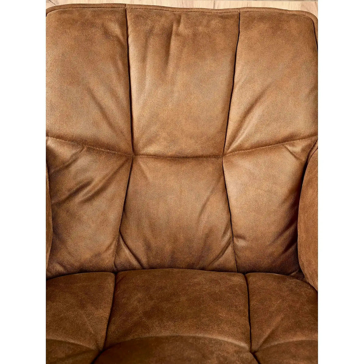 Scaun dining modern K523, maro/negru, stofa/piele ecologica, 61x61x85 cm