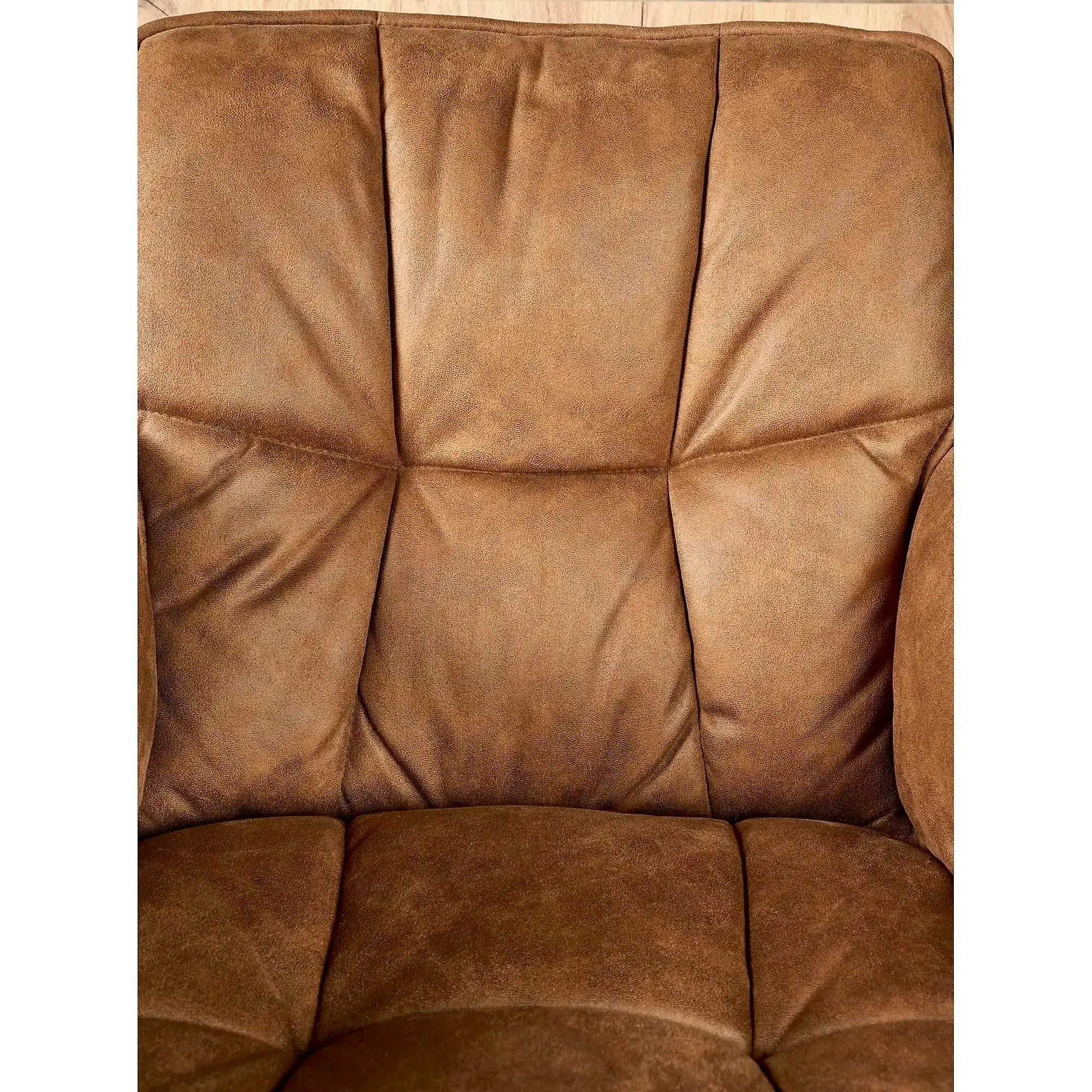 Scaun dining modern K523, maro/negru, stofa/piele ecologica, 61x61x85 cm
