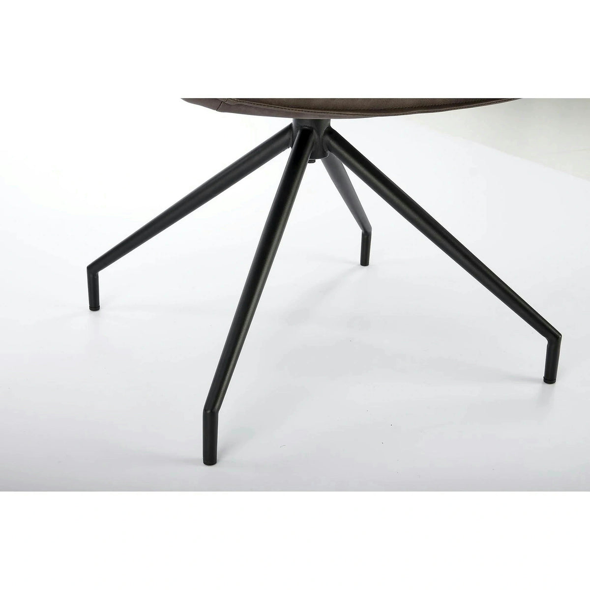 Scaun dining modern K523, maro/negru, stofa/piele ecologica, 61x61x85 cm