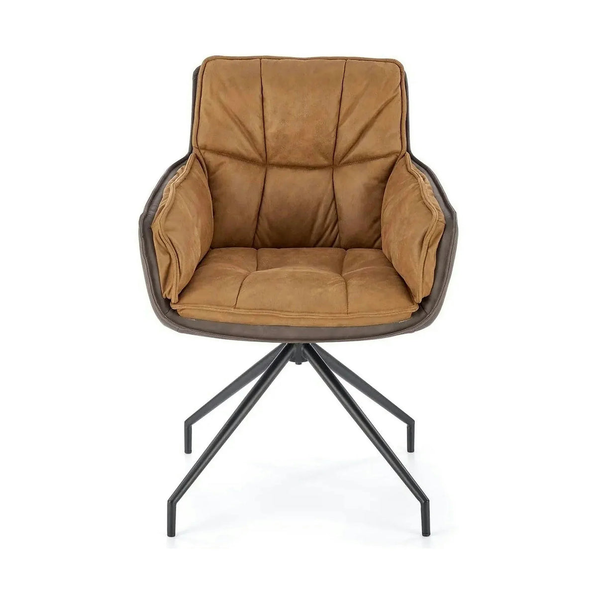 Scaun dining modern K523, maro/negru, stofa/piele ecologica, 61x61x85 cm