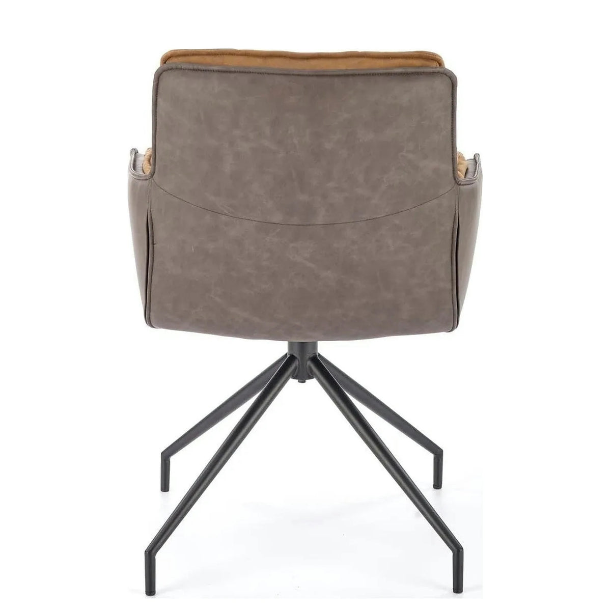 Scaun dining modern K523, maro/negru, stofa/piele ecologica, 61x61x85 cm
