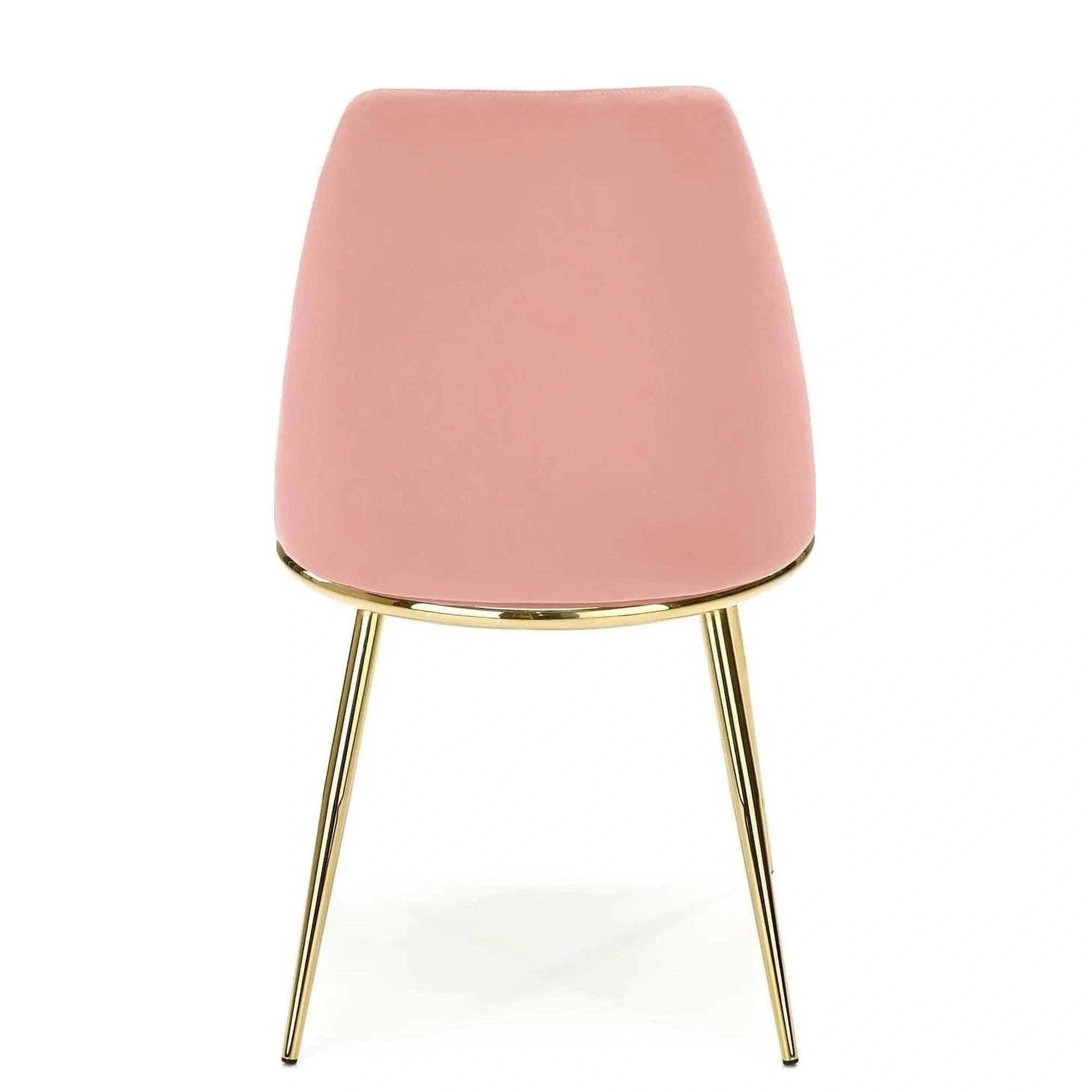 Scaun dining roz K460, stofa catifelata/metal, 49x54x84 cm