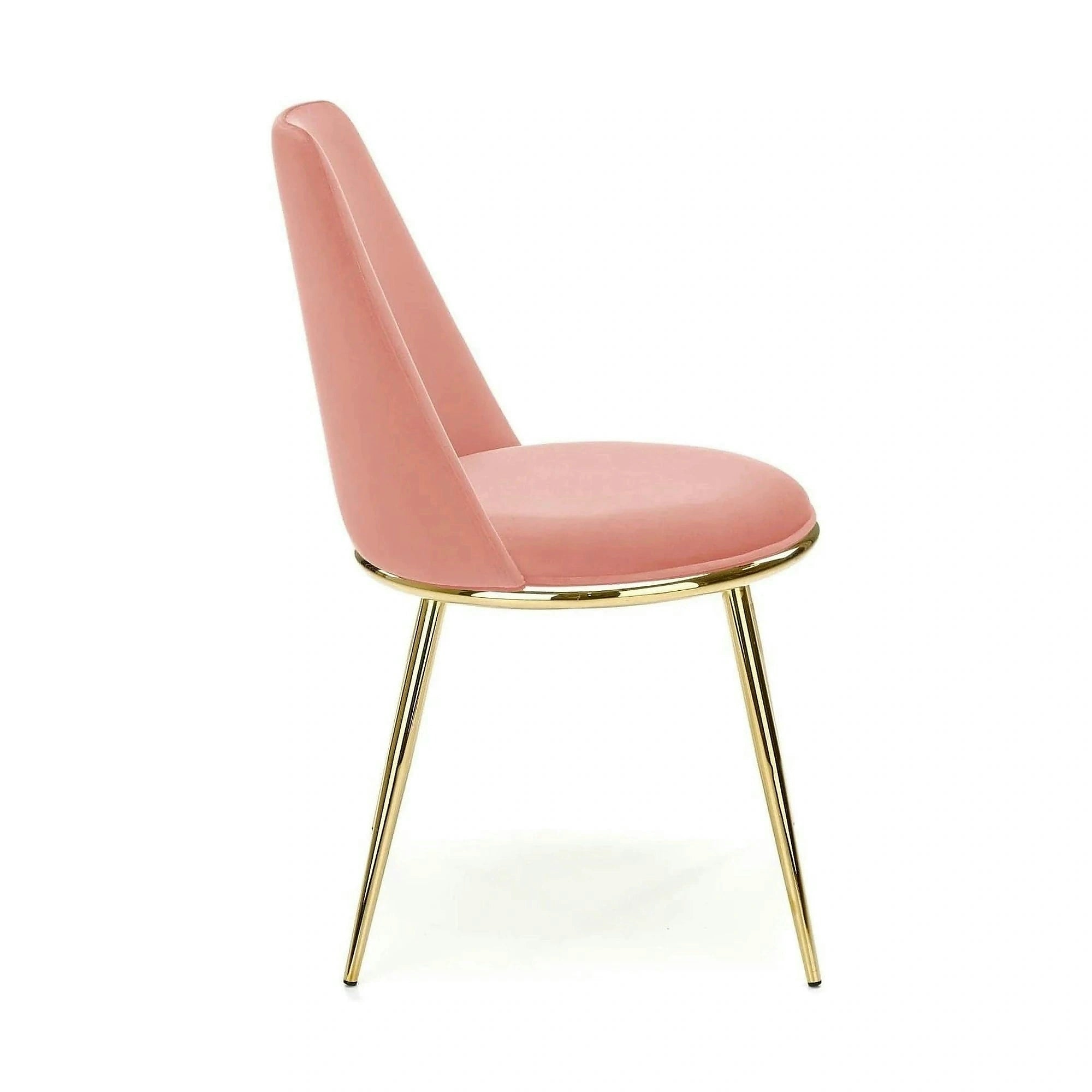 Scaun dining roz K460, stofa catifelata/metal, 49x54x84 cm