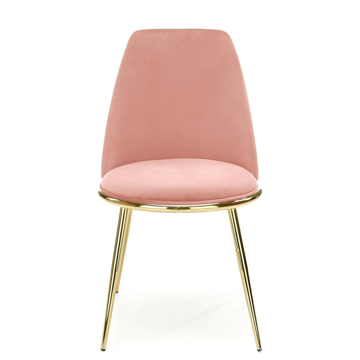Scaun dining roz K460, stofa catifelata/metal, 49x54x84 cm
