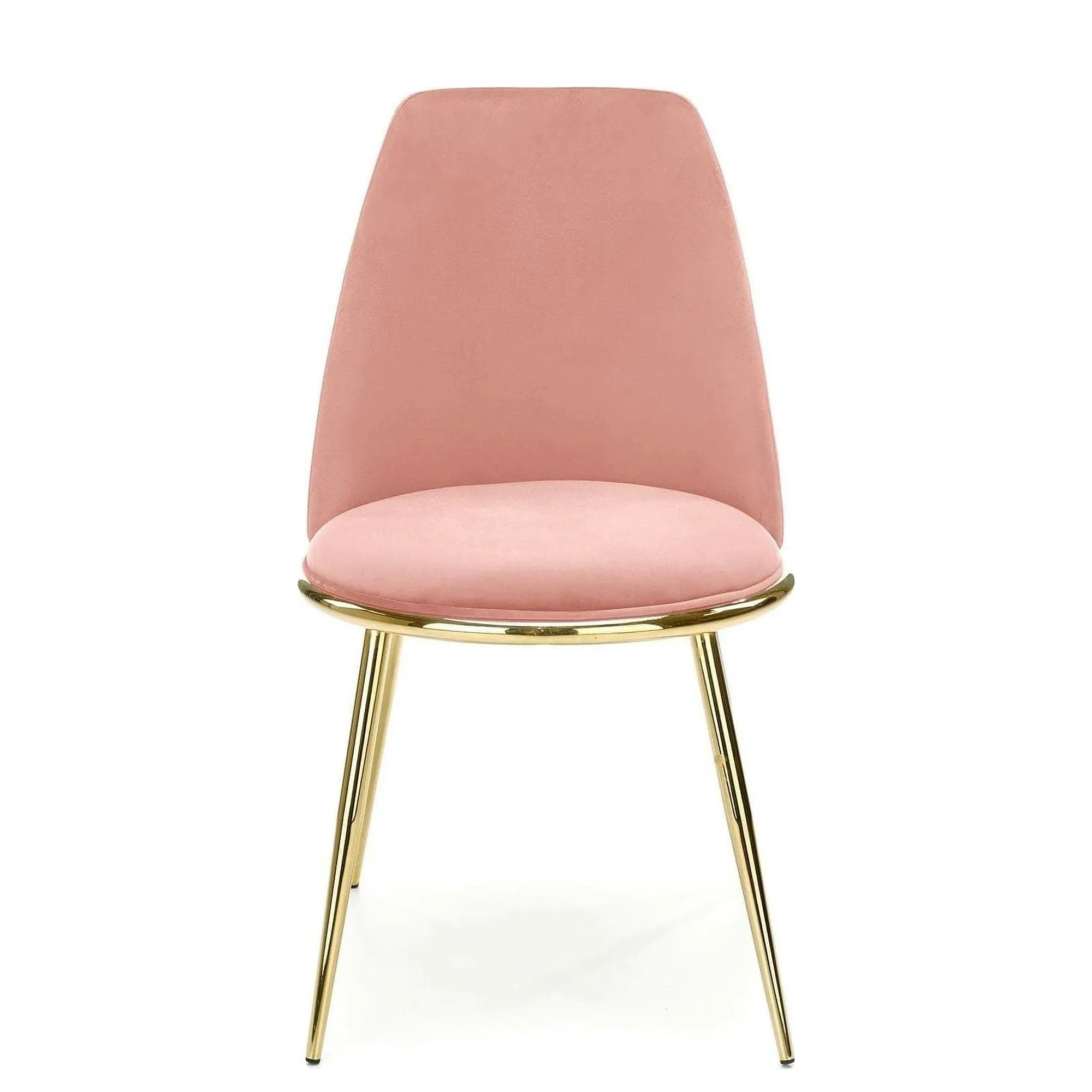 Scaun dining roz K460, stofa catifelata/metal, 49x54x84 cm
