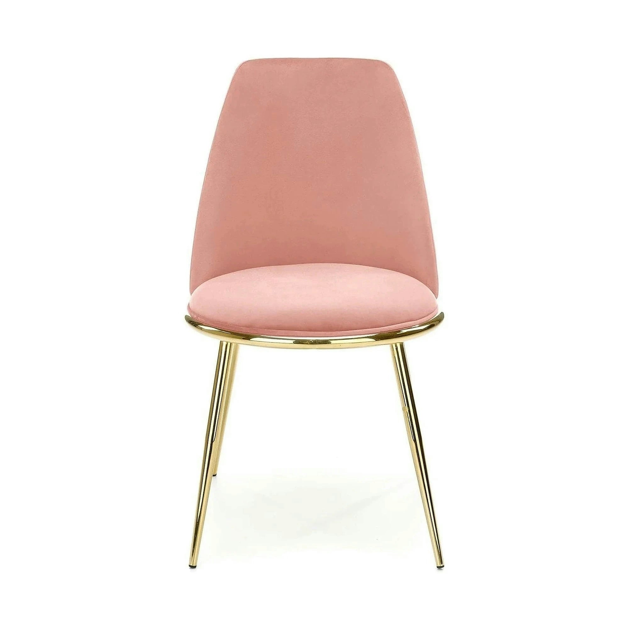 Scaun dining roz K460, stofa catifelata/metal, 49x54x84 cm