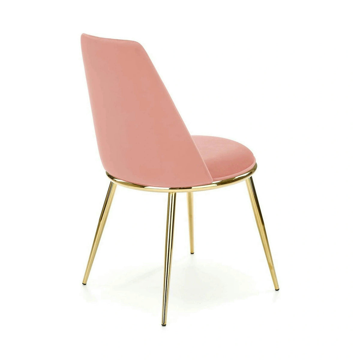 Scaun dining roz K460, stofa catifelata/metal, 49x54x84 cm
