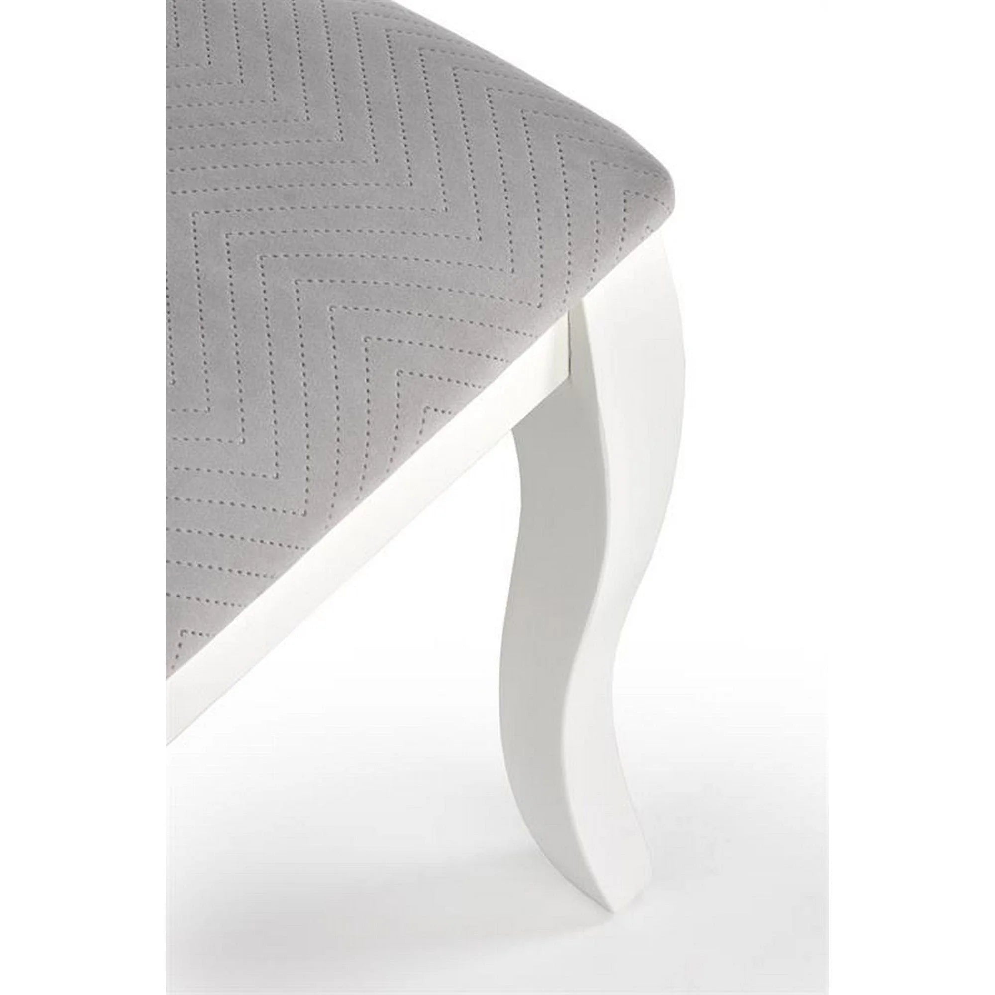 Scaun dining VELO, gri/alb, stofa catifelata/lemn, 44x53x96 cm