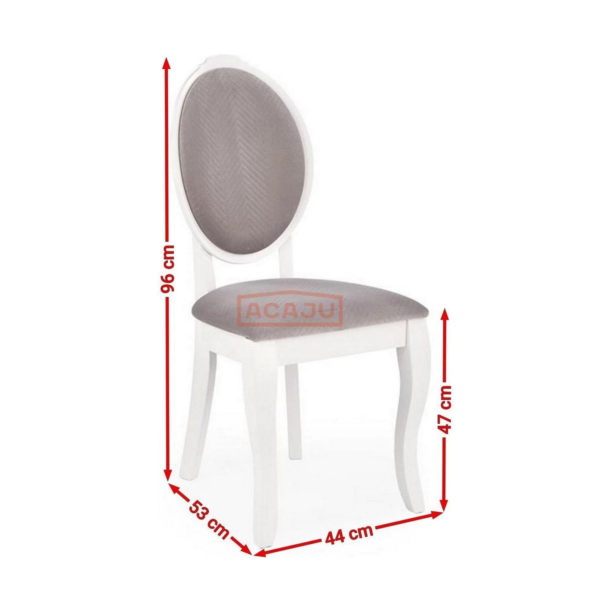 Scaun dining VELO, gri/alb, stofa catifelata/lemn, 44x53x96 cm