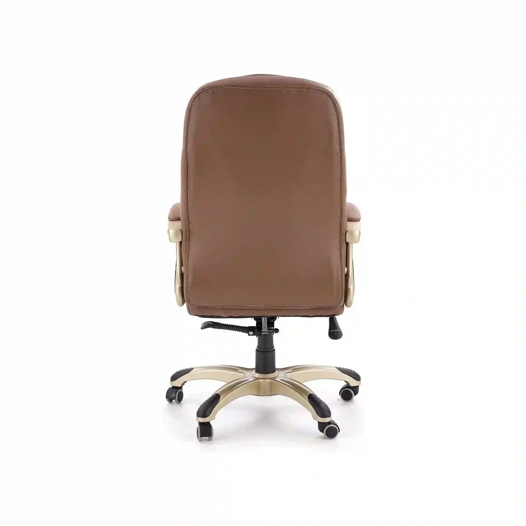 Scaun directorial CARLOS, maro deschis, piele ecologica perforata/metal, 66x70x106/114 cm