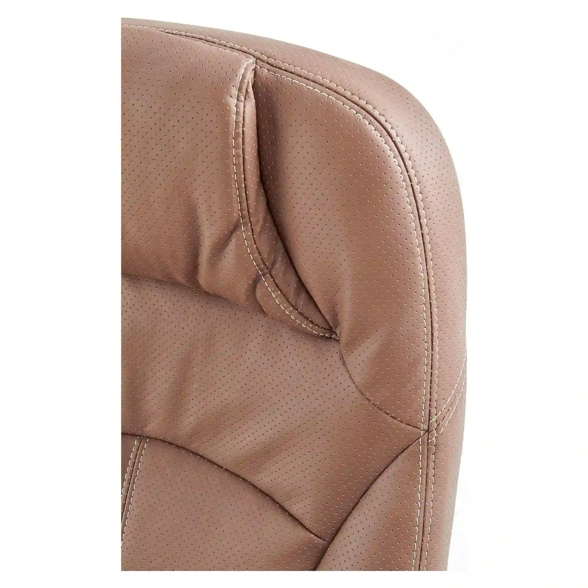 Scaun directorial CARLOS, maro deschis, piele ecologica perforata/metal, 66x70x106/114 cm