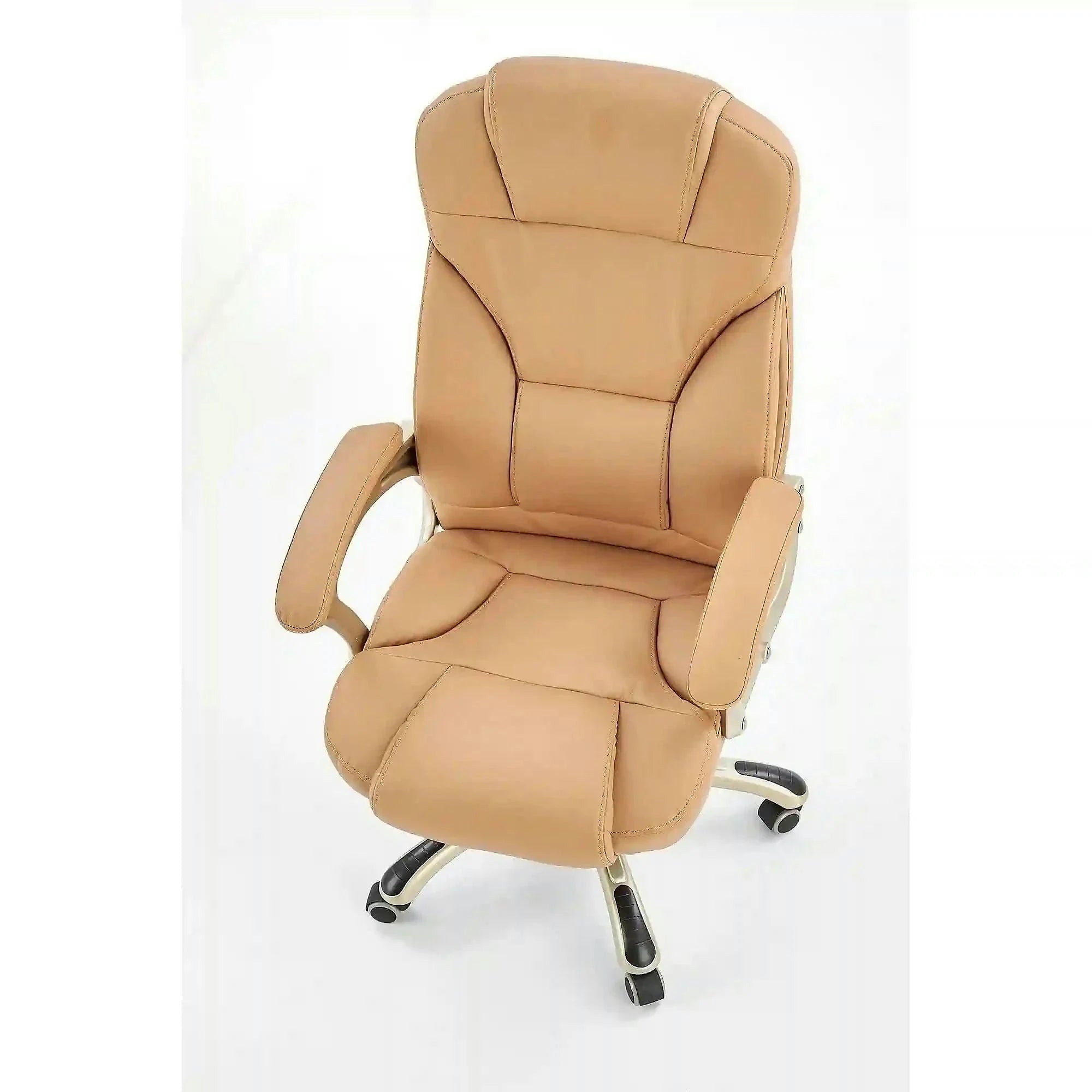 Scaun directorial DESMOND, bej, piele ecologica, 67x70x112/119 cm