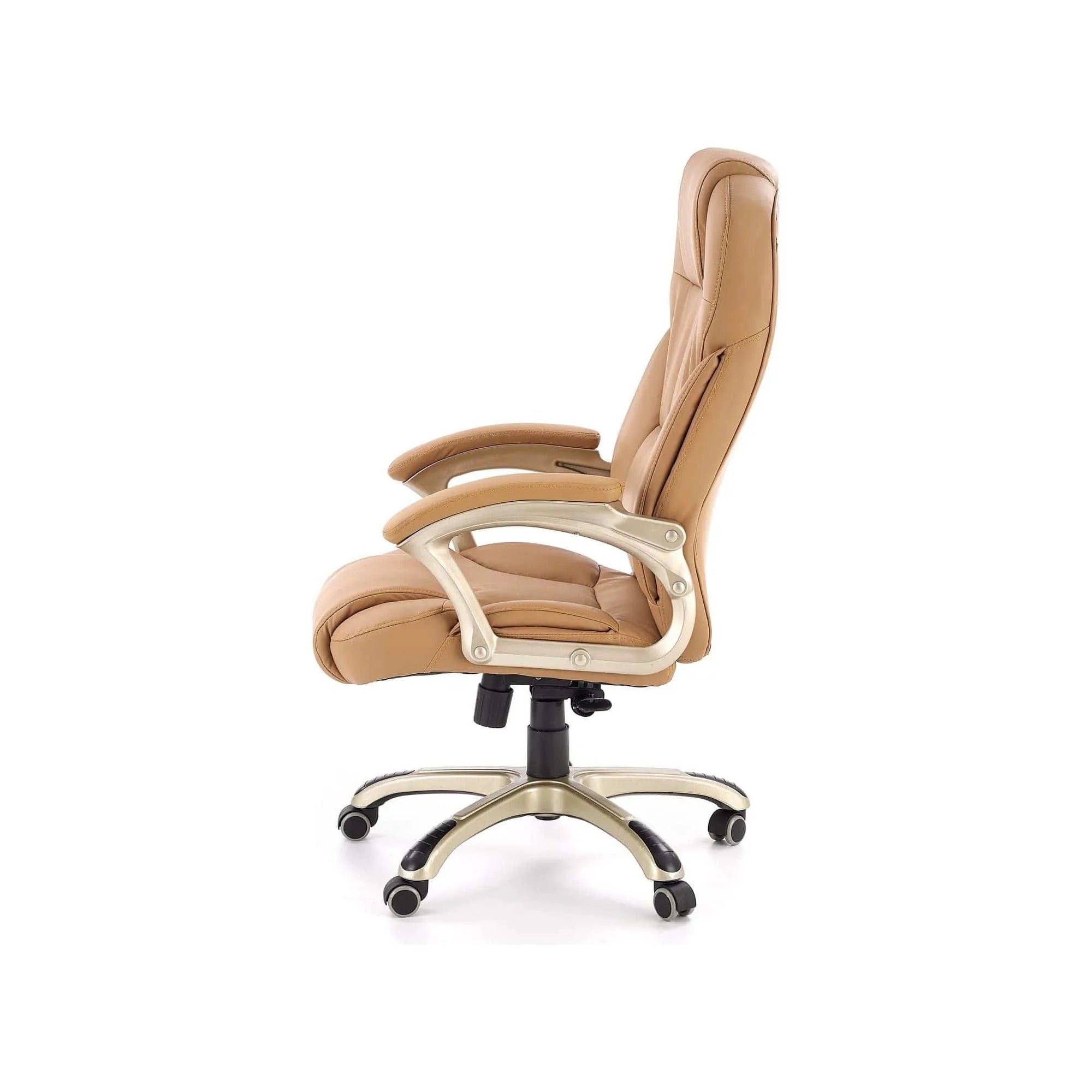 Scaun directorial DESMOND, bej, piele ecologica, 67x70x112/119 cm