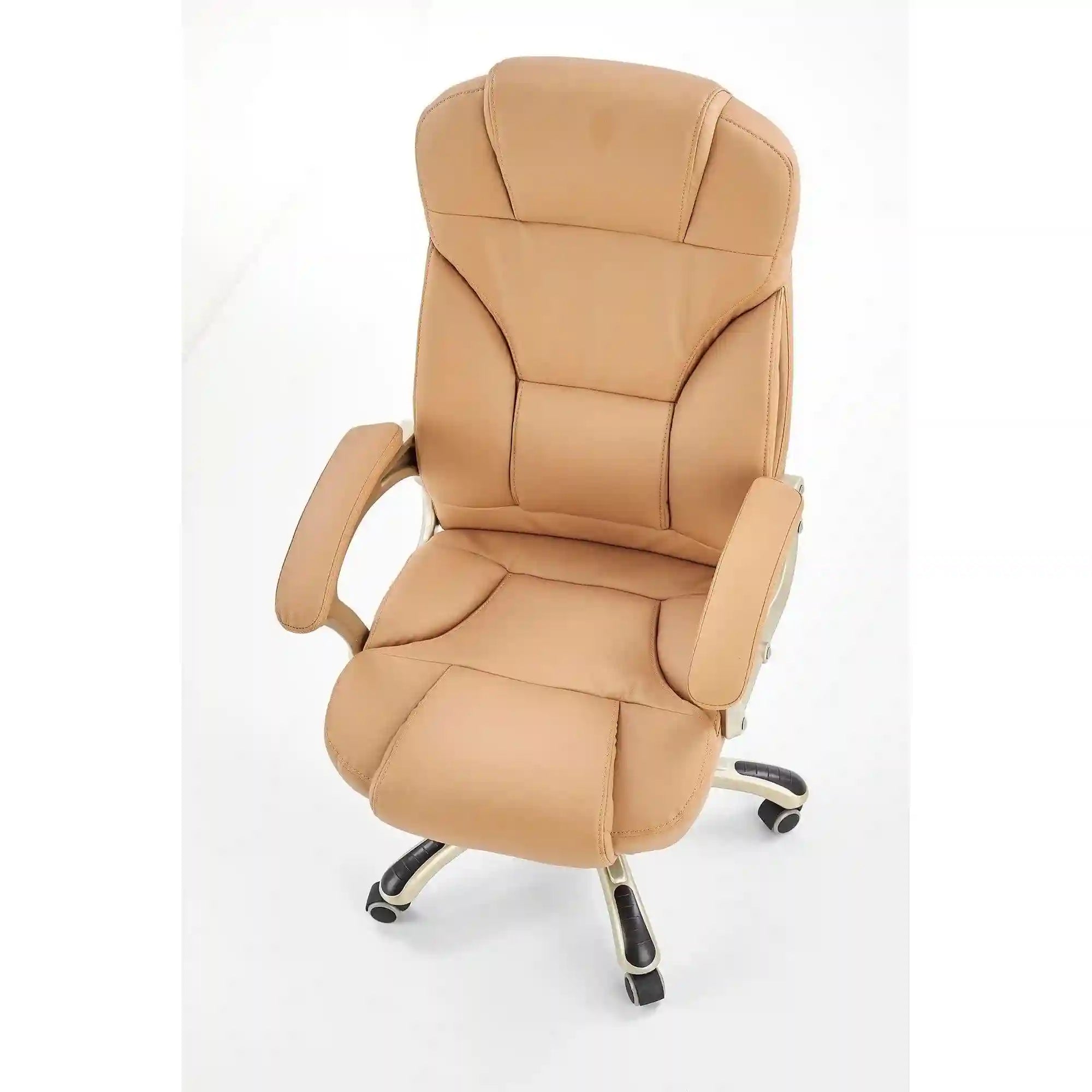 Scaun directorial DESMOND, bej, piele ecologica, 67x70x112/119 cm