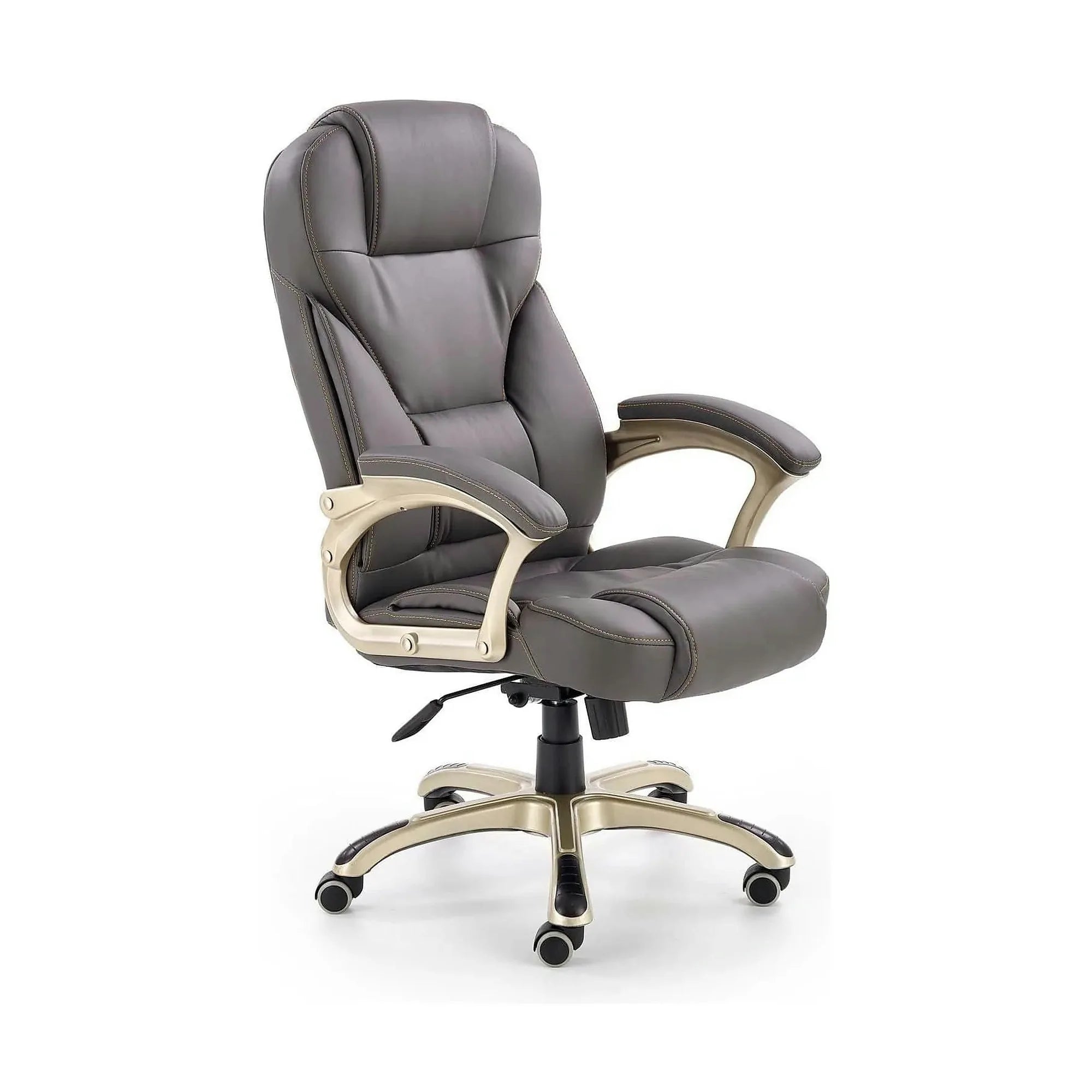 Scaun directorial DESMOND, gri, piele ecologica/cauciuc, 67x70x112/119 cm