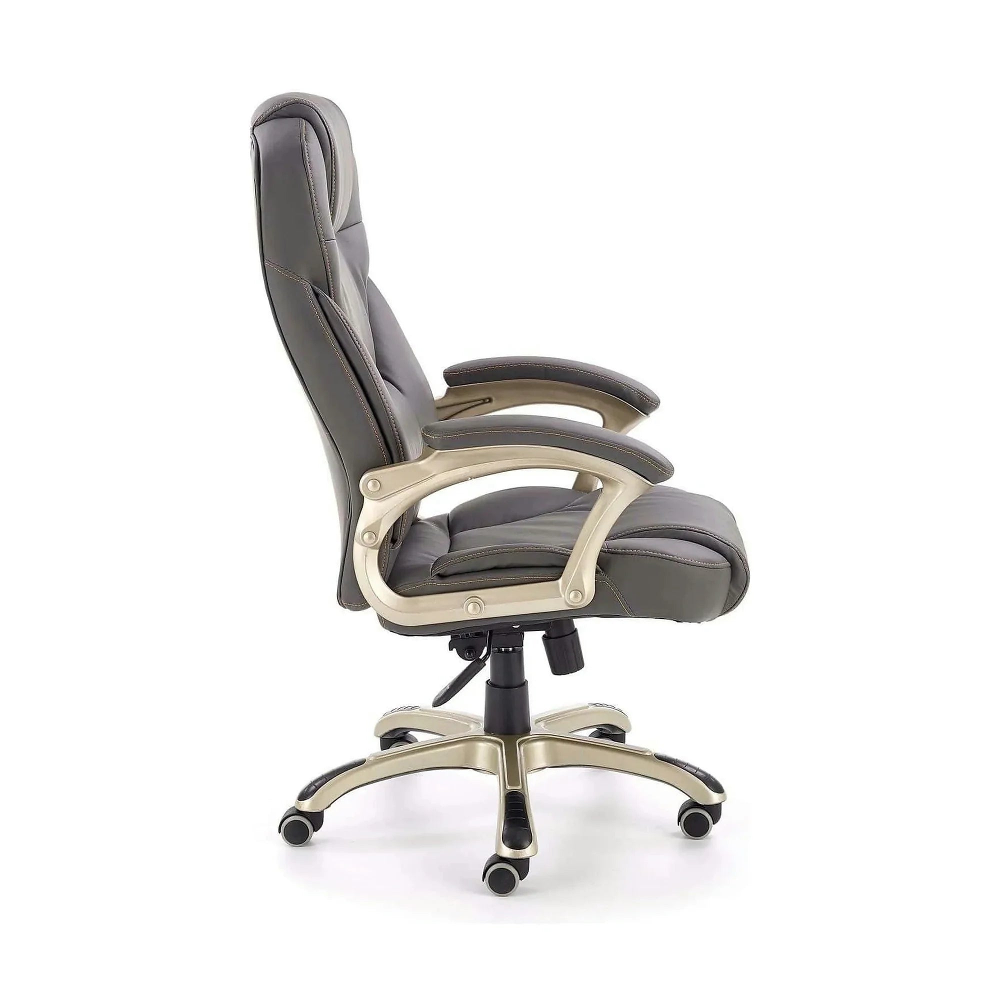 Scaun directorial DESMOND, gri, piele ecologica/cauciuc, 67x70x112/119 cm