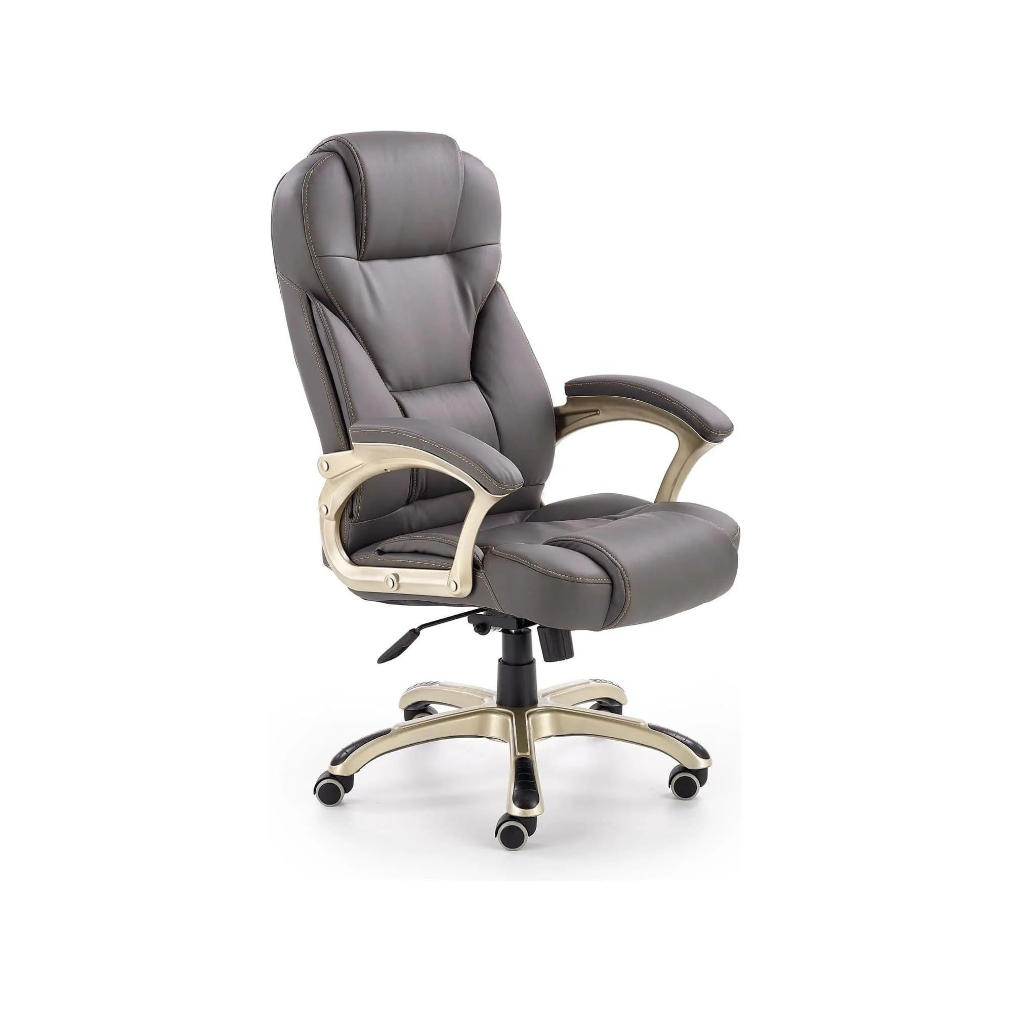 Scaun directorial DESMOND, gri, piele ecologica/cauciuc, 67x70x112/119 cm