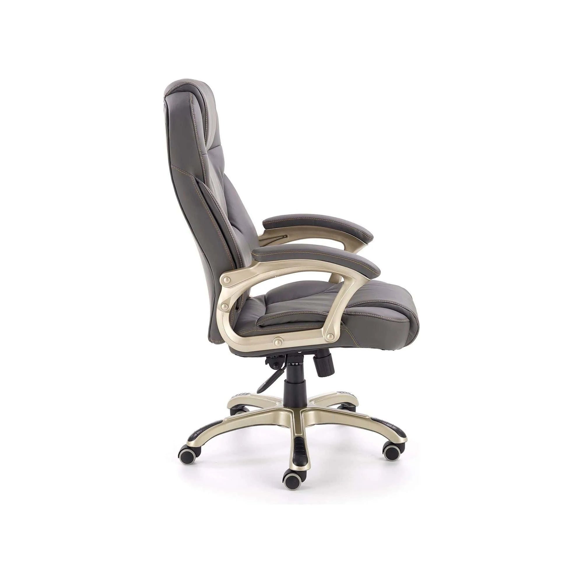 Scaun directorial DESMOND, gri, piele ecologica/cauciuc, 67x70x112/119 cm