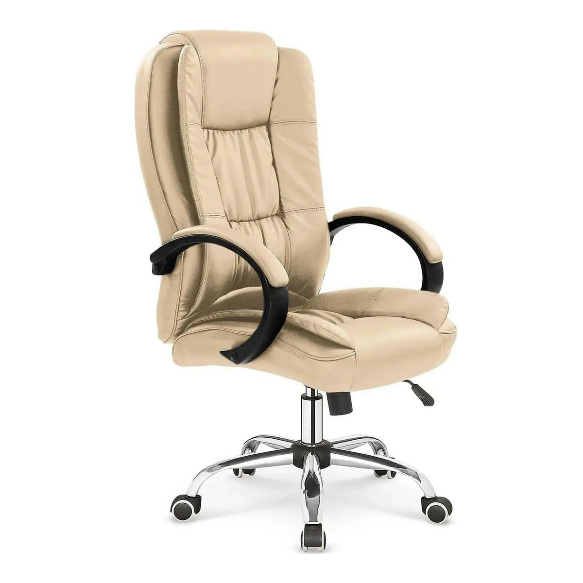 Scaun directorial RELAX, bej, piele ecologica, 64x75x110/118 cm