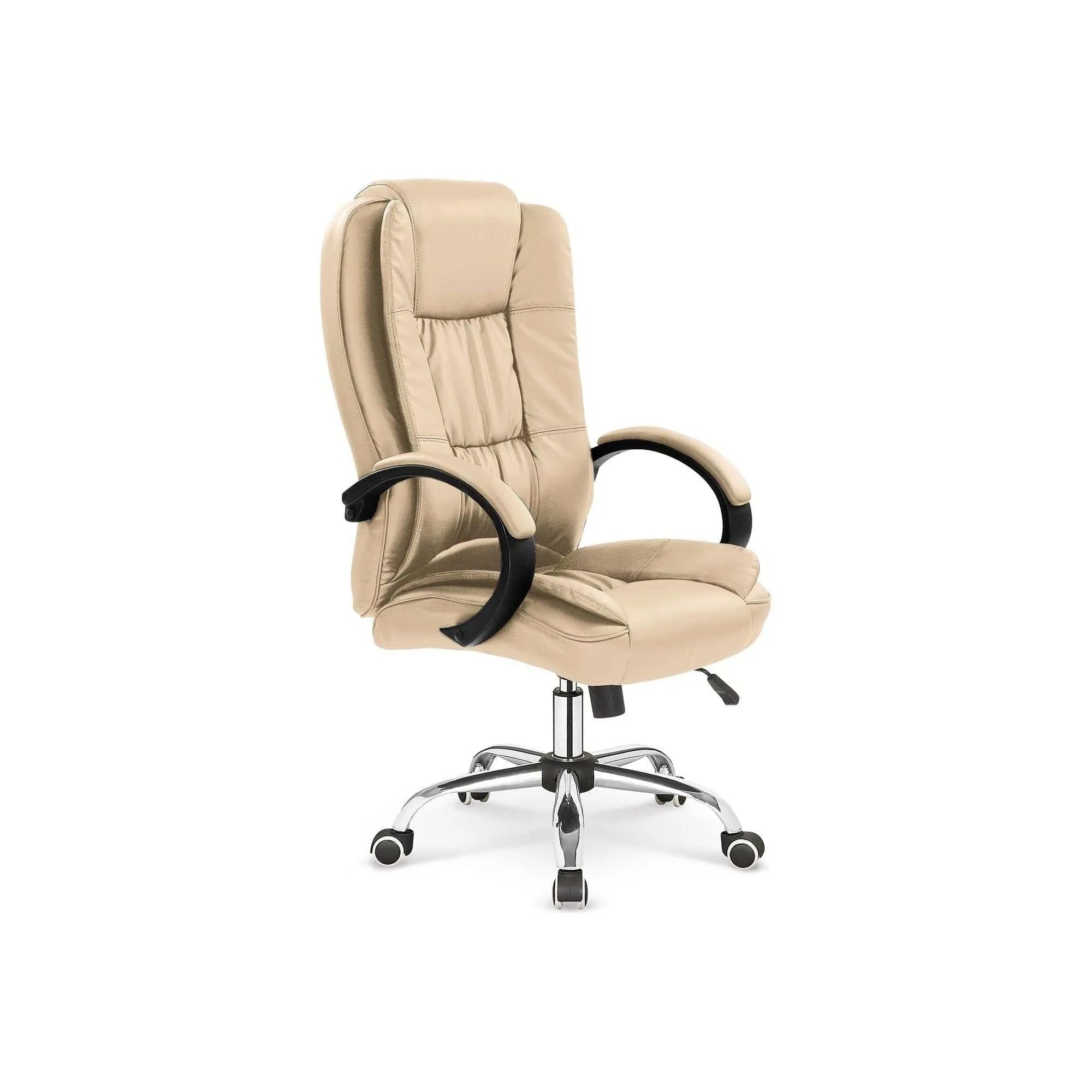 Scaun directorial RELAX, bej, piele ecologica, 64x75x110/118 cm